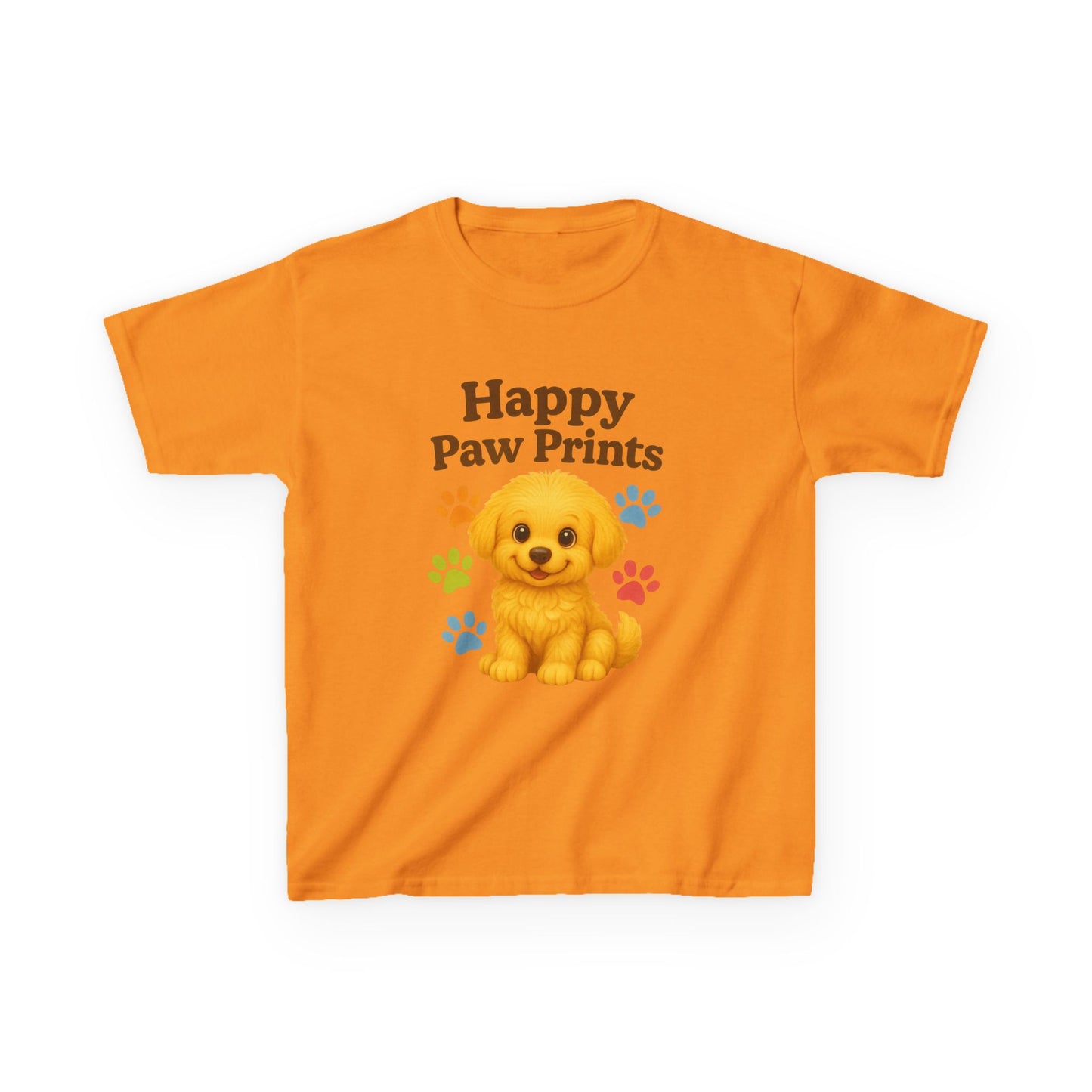 Cute Puppy Kids Tee - Happy Paw Prints T-Shirt, Animal Lover Gift, Youth Apparel, Birthday Gift, Pet-Themed Clothing
