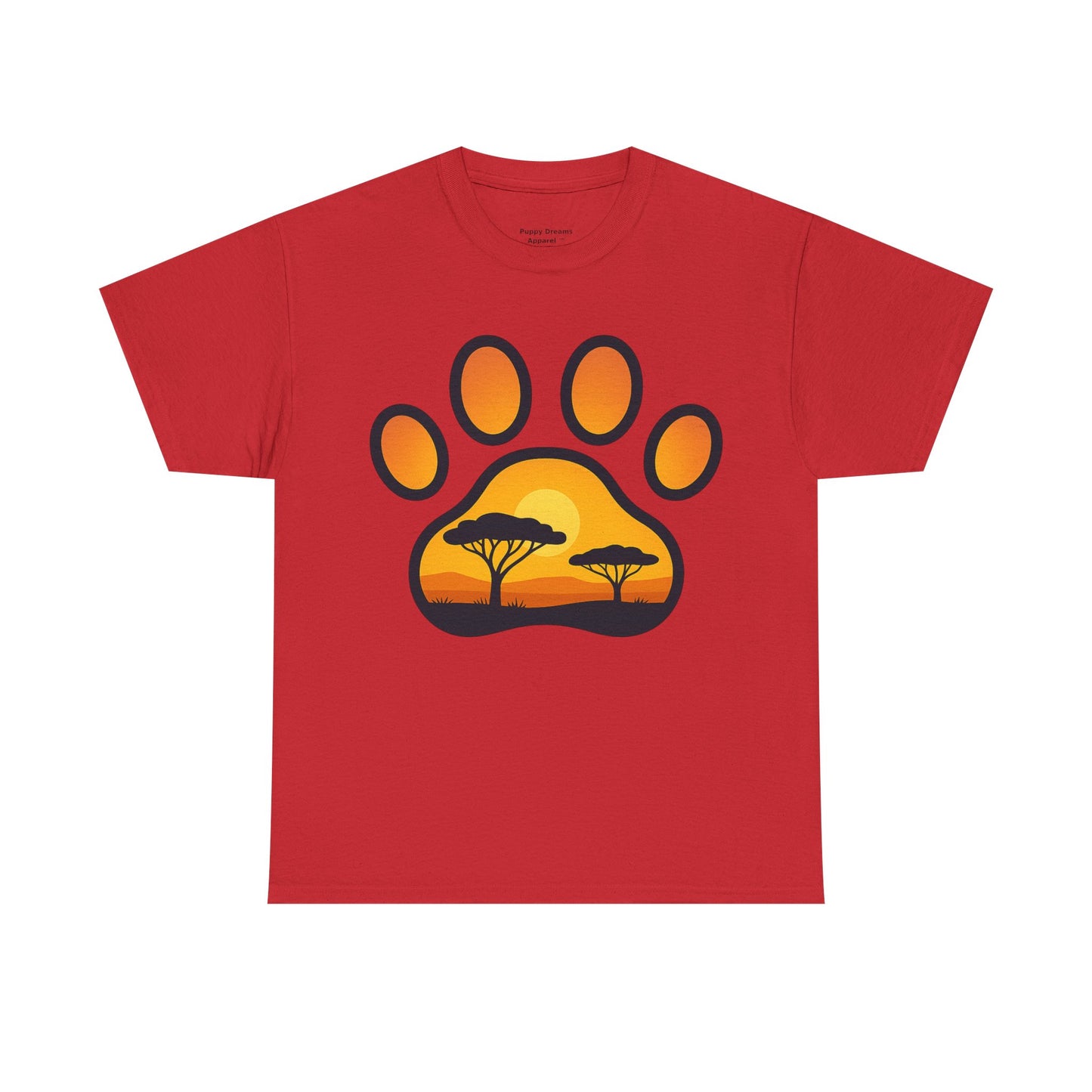 Sunset Paw Print Unisex Tee, Animal Lover Shirt, Nature Graphic T-Shirt, Gift for Pet Owners, Outdoor Adventure Apparel