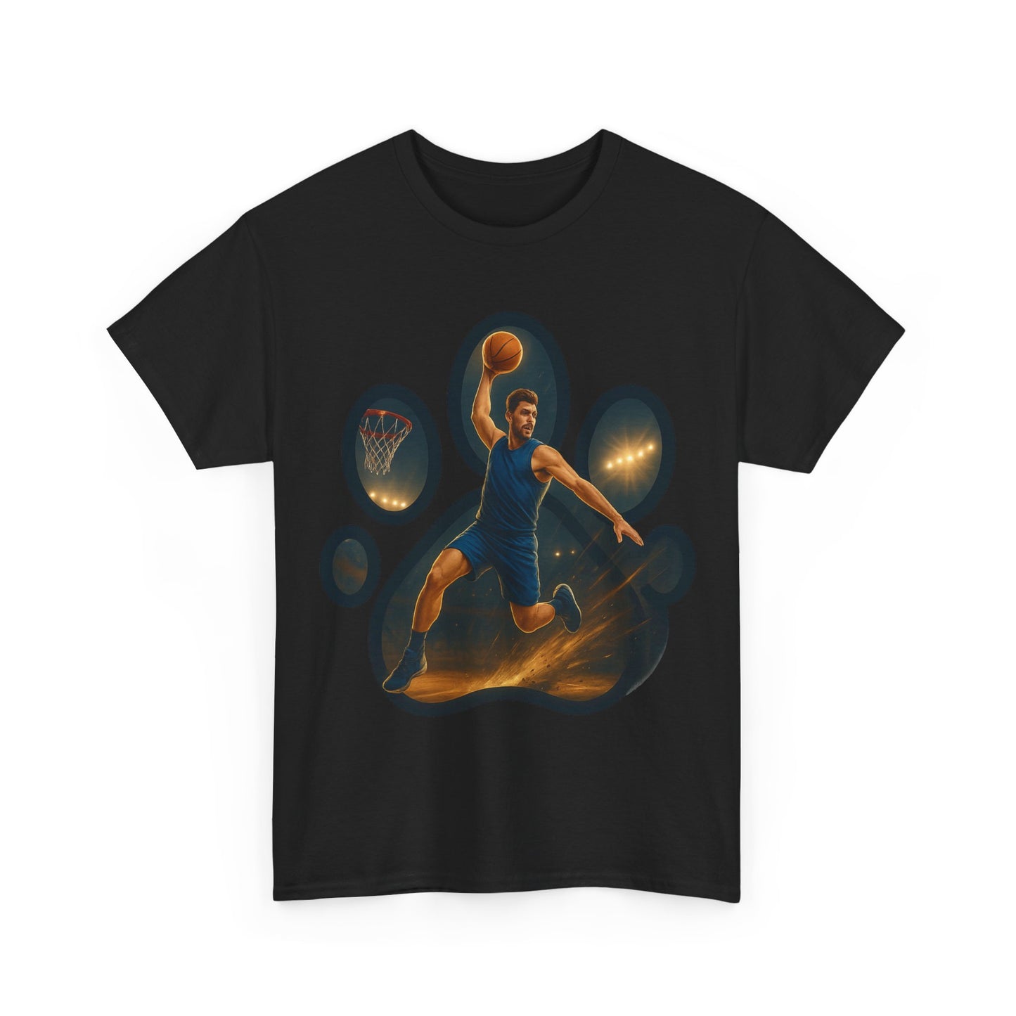 Paw Print Sports Tee | Unisex Heavy Cotton T-Shirt, Animal Lover Gift, Athletes Apparel, Cool Gym Wear, Unique Pet Lover Gift