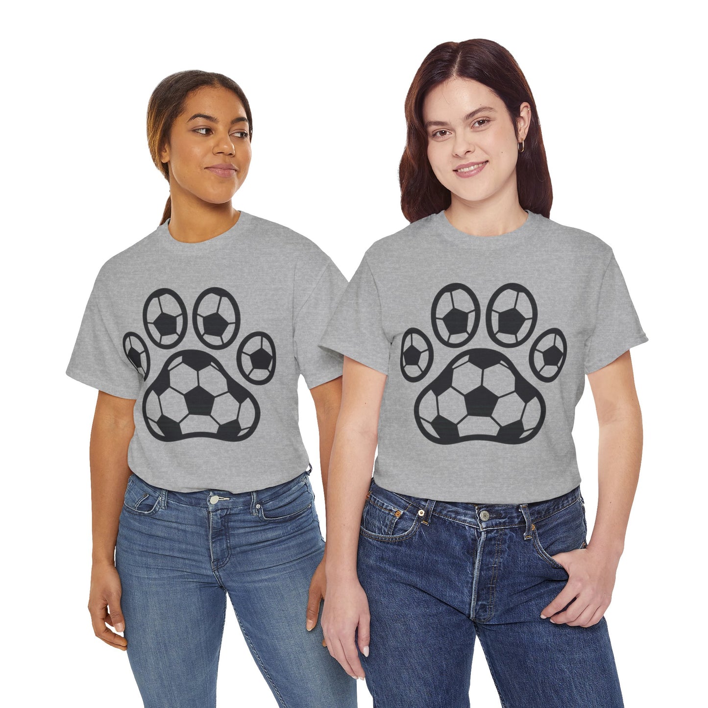 Soccer Paw Print T-Shirt - Pet Lover Gift, Unisex Tee, Football Shirt, Animal Lover Apparel, Sports Fan Gift