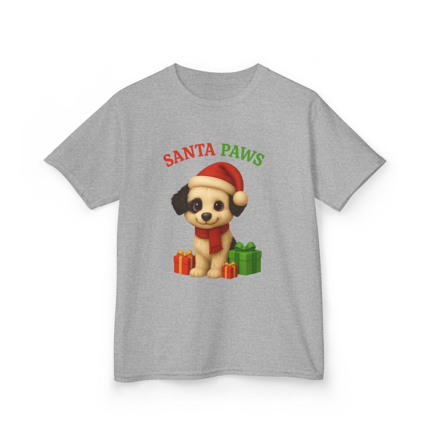 Kids Santa Paws Tee, Adorable Holiday Dog T-Shirt, Christmas Gift for Boys and Girls, Cute Pup Design, Holiday Apparel, Festive Kids Wear