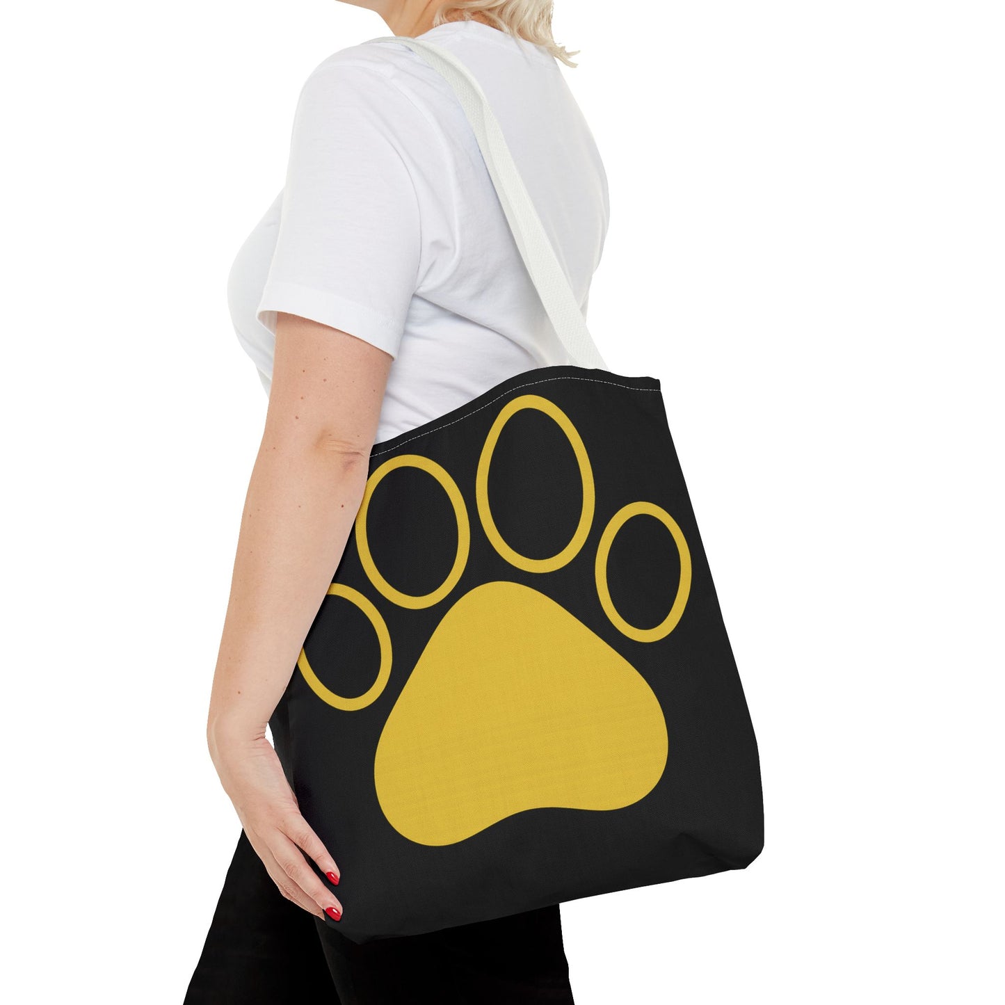 Custom Pet Lover Tote Bag, Yellow Paw Print, Eco-Friendly Bag, Gift for Pet Parents, Dog Mom Bag, Animal Lover Bag