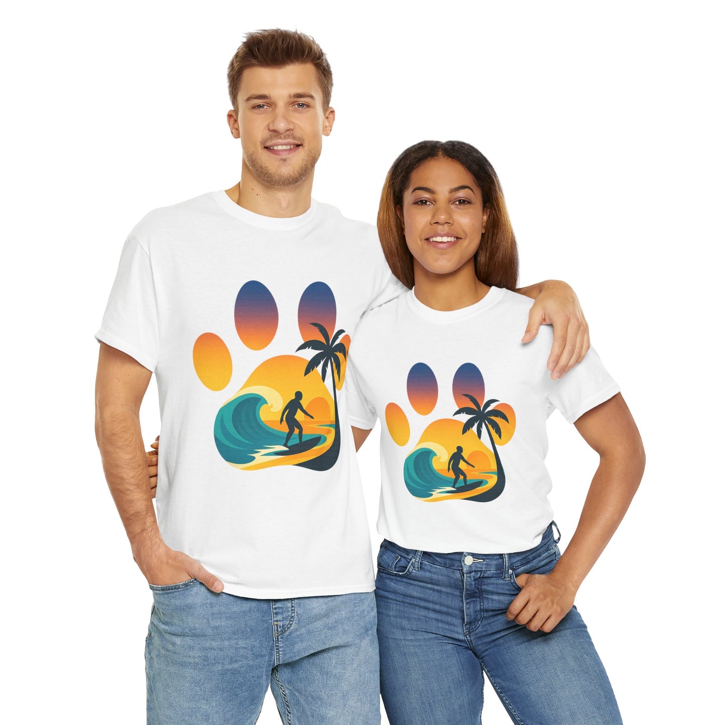 Surf Sunset Paw Print Tee