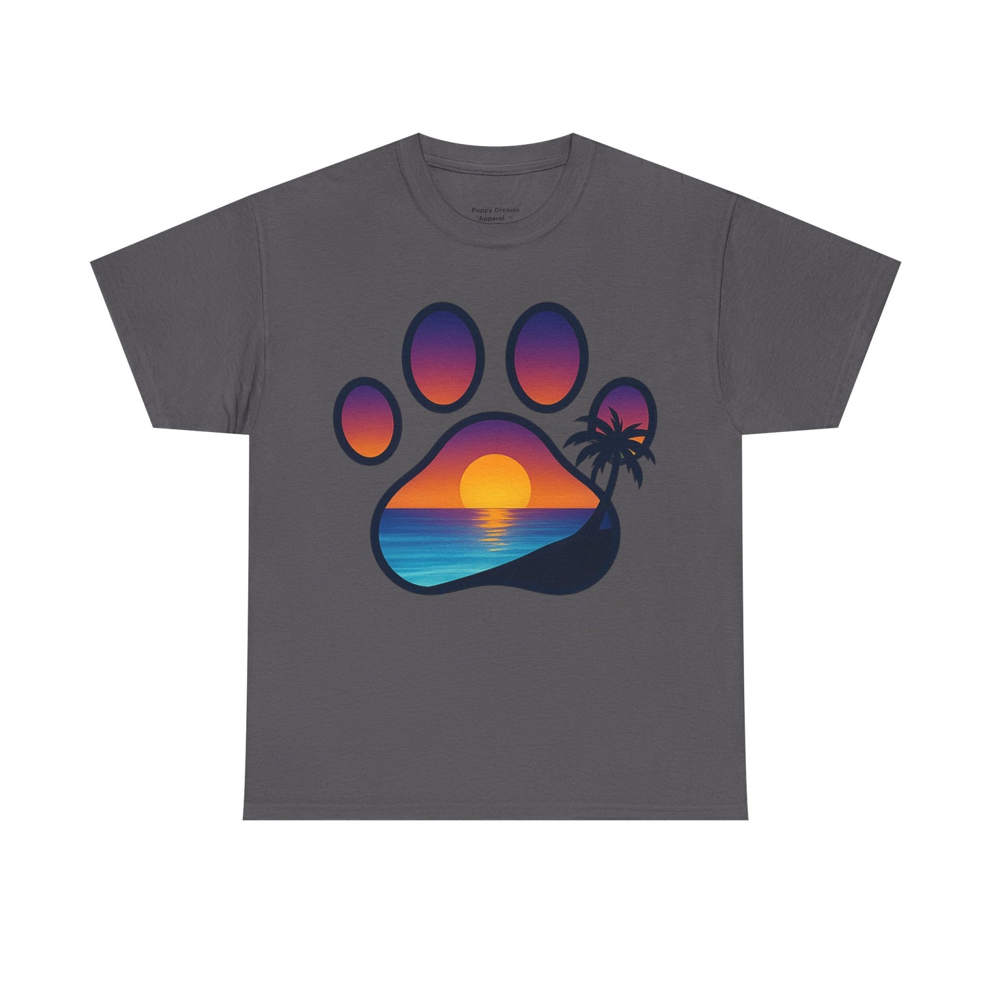 Sunset Beach Paw Print Tee | Pet Lovers Shirt, Gift for Dog Owners, Casual Wear, Summer Vibes, Animal Lover Apparel