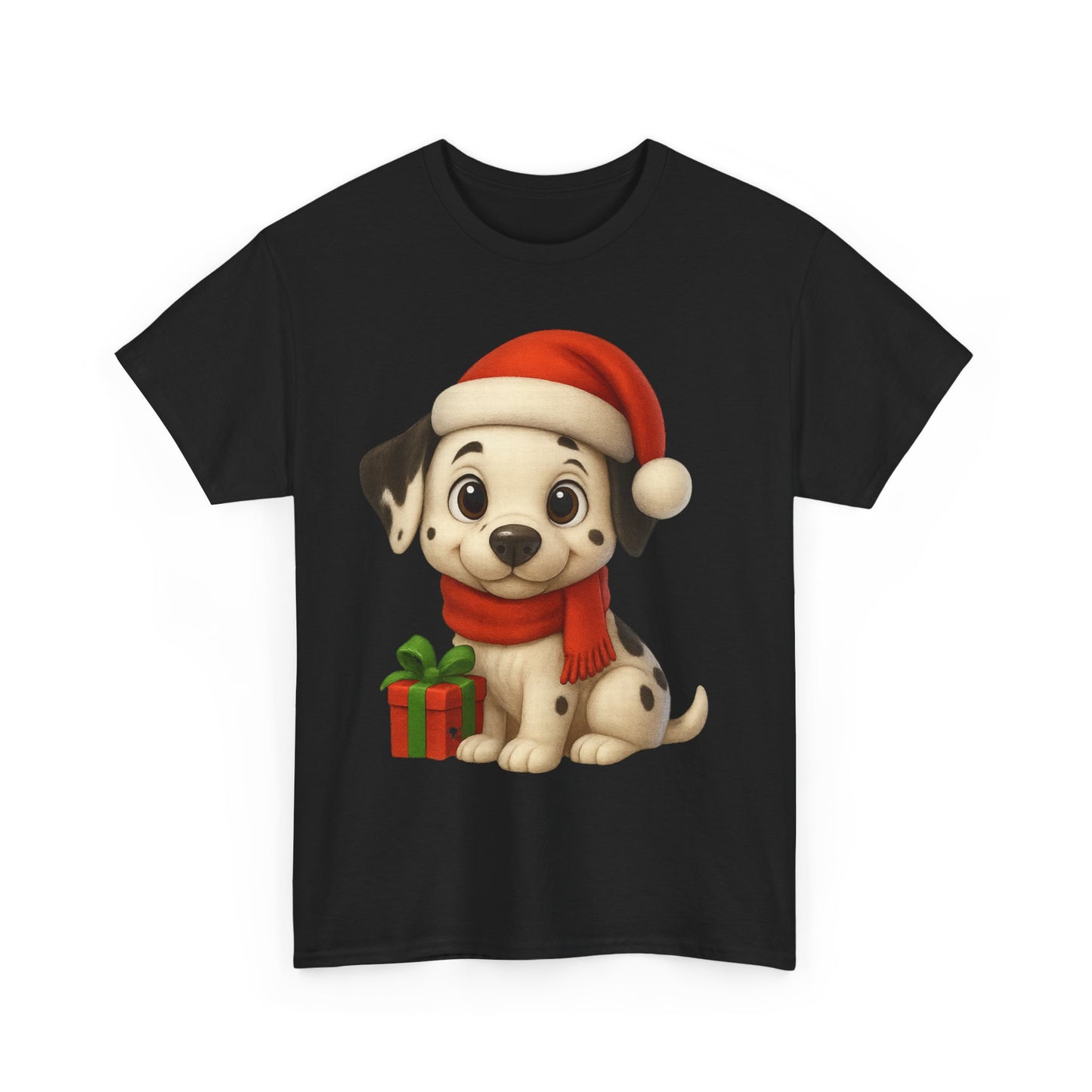 Adorable Christmas Puppy Tee - Unisex Heavy Cotton Tee