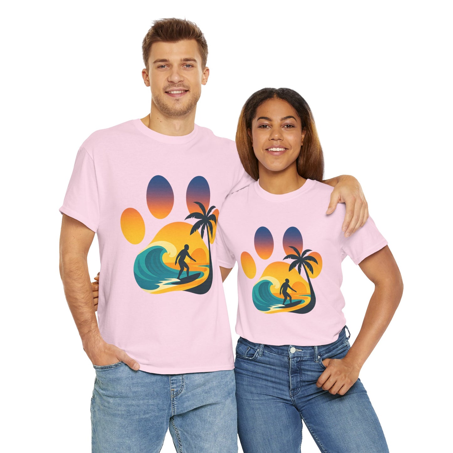 Surf Sunset Paw Print Tee