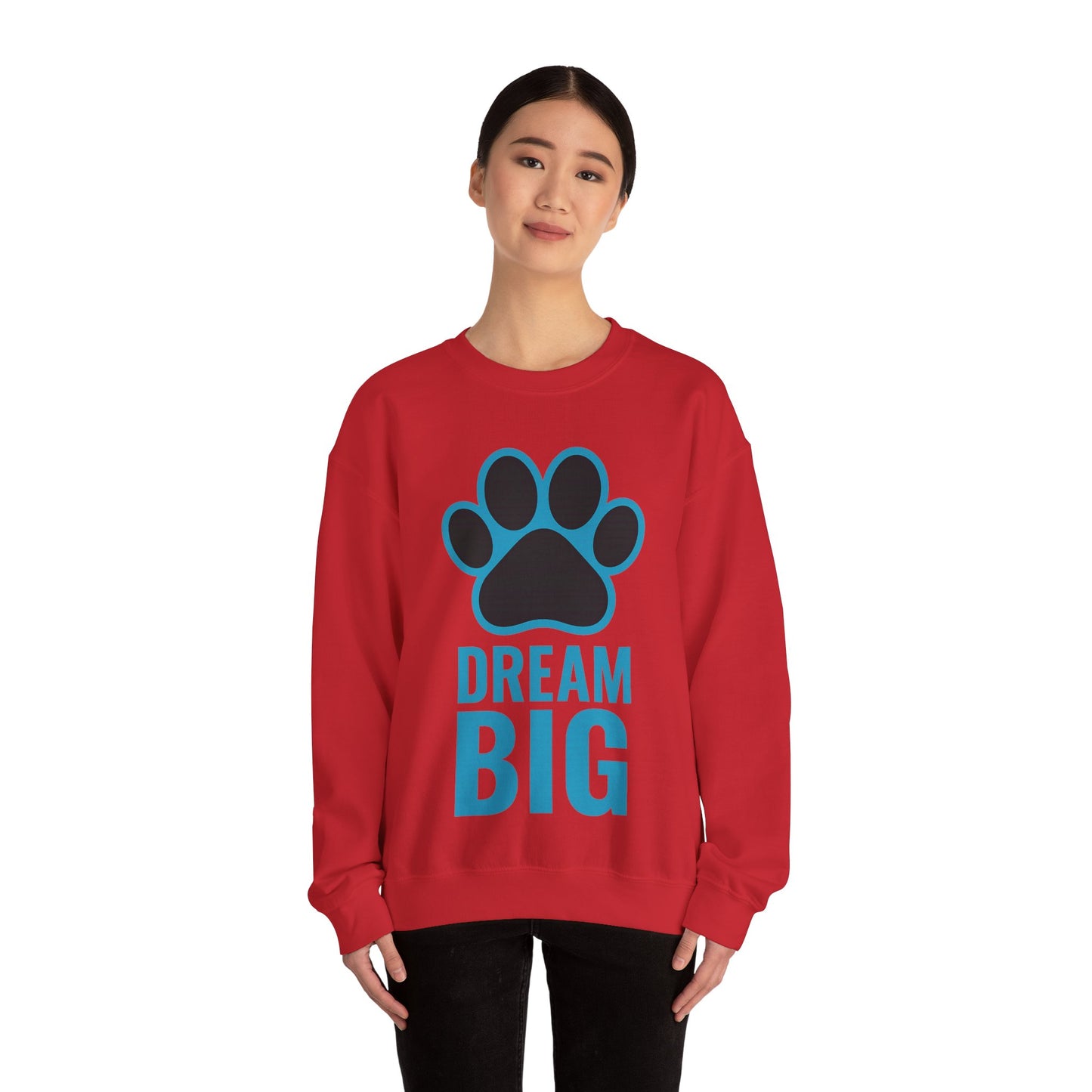 Dream Big Pet-Themed Unisex Crewneck Sweatshirt, Cozy Gift for Animal Lovers, Casual Wear, Dog Mom Gift, Birthday Gift, Comfortable Apparel