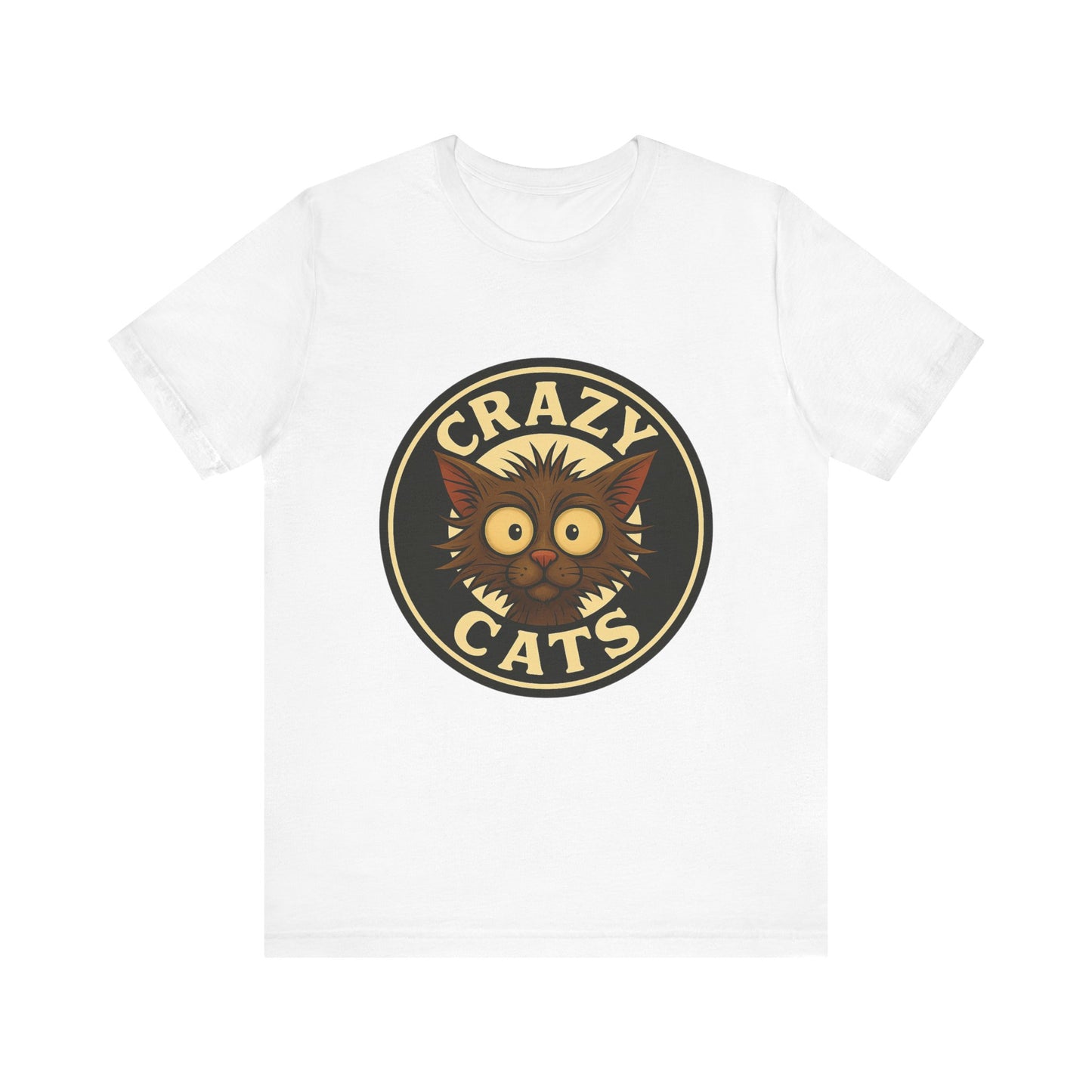 Crazy Cats T‑Shirt — Retro Cute Cat Badge Tee