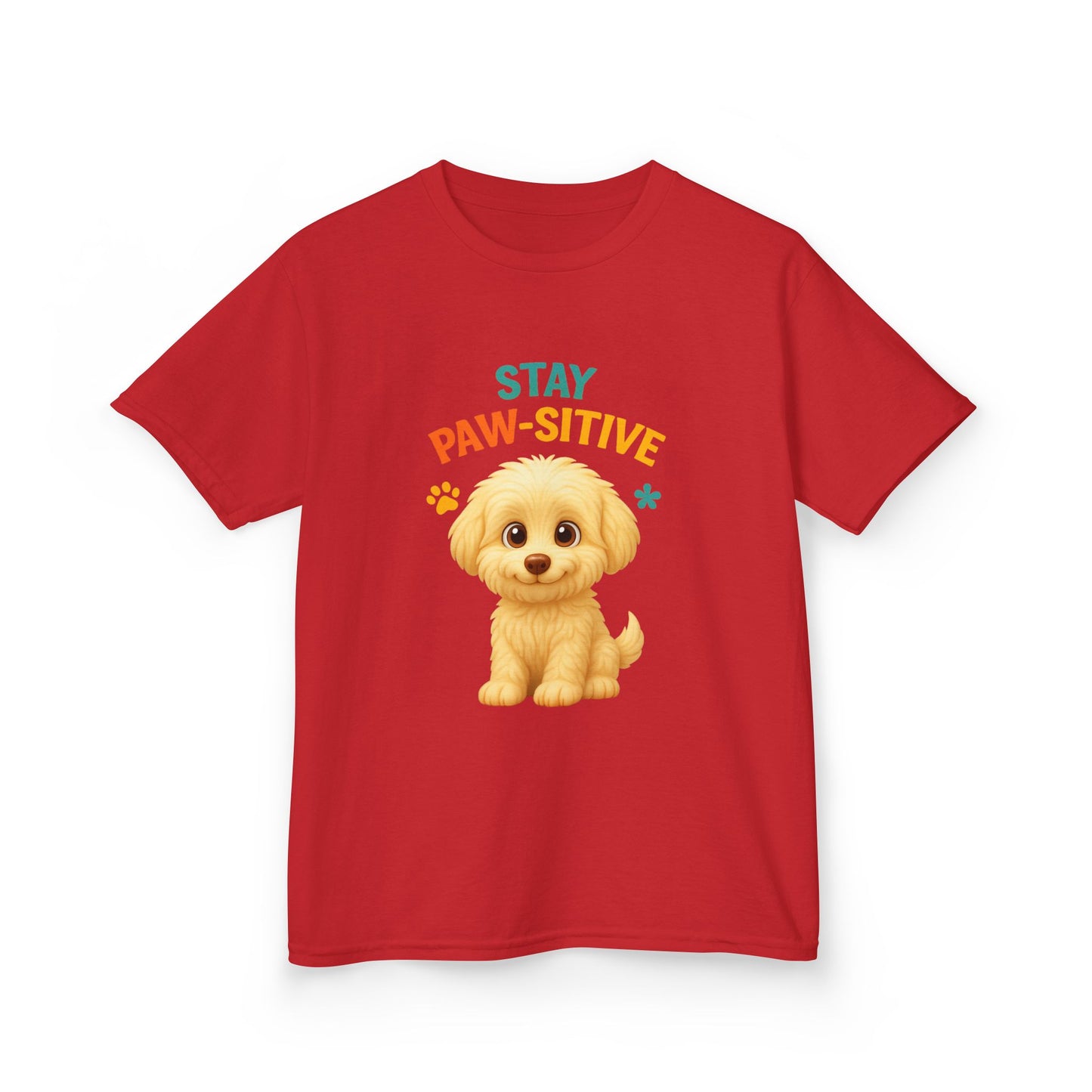 Kids Paw-sitive Tee, Cute Dog T-Shirt, Fun Gift for Animal Lovers, Birthday Apparel, Pet-Themed Kids Clothing