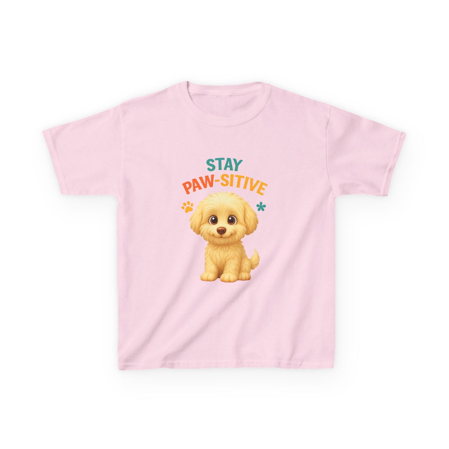 Kids Paw-sitive Tee, Cute Dog T-Shirt, Fun Gift for Animal Lovers, Birthday Apparel, Pet-Themed Kids Clothing