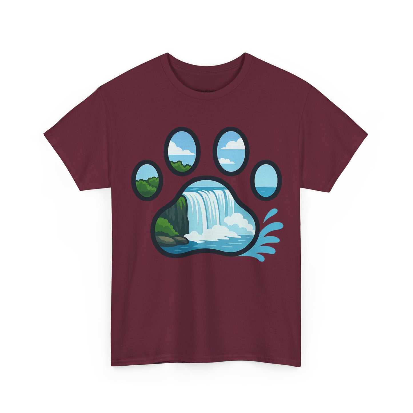 Nature-Inspired Paw Print Tee, Unisex Heavy Cotton Tee, Cute Animal Shirt, Outdoor Lover Gift, Eco-Friendly Apparel, Casual Wear