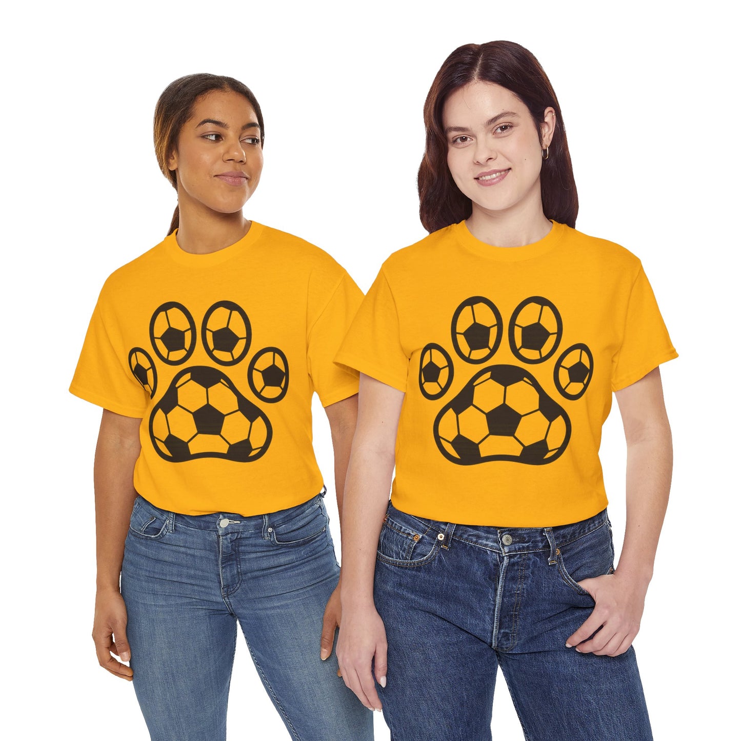 Soccer Paw Print T-Shirt - Pet Lover Gift, Unisex Tee, Football Shirt, Animal Lover Apparel, Sports Fan Gift
