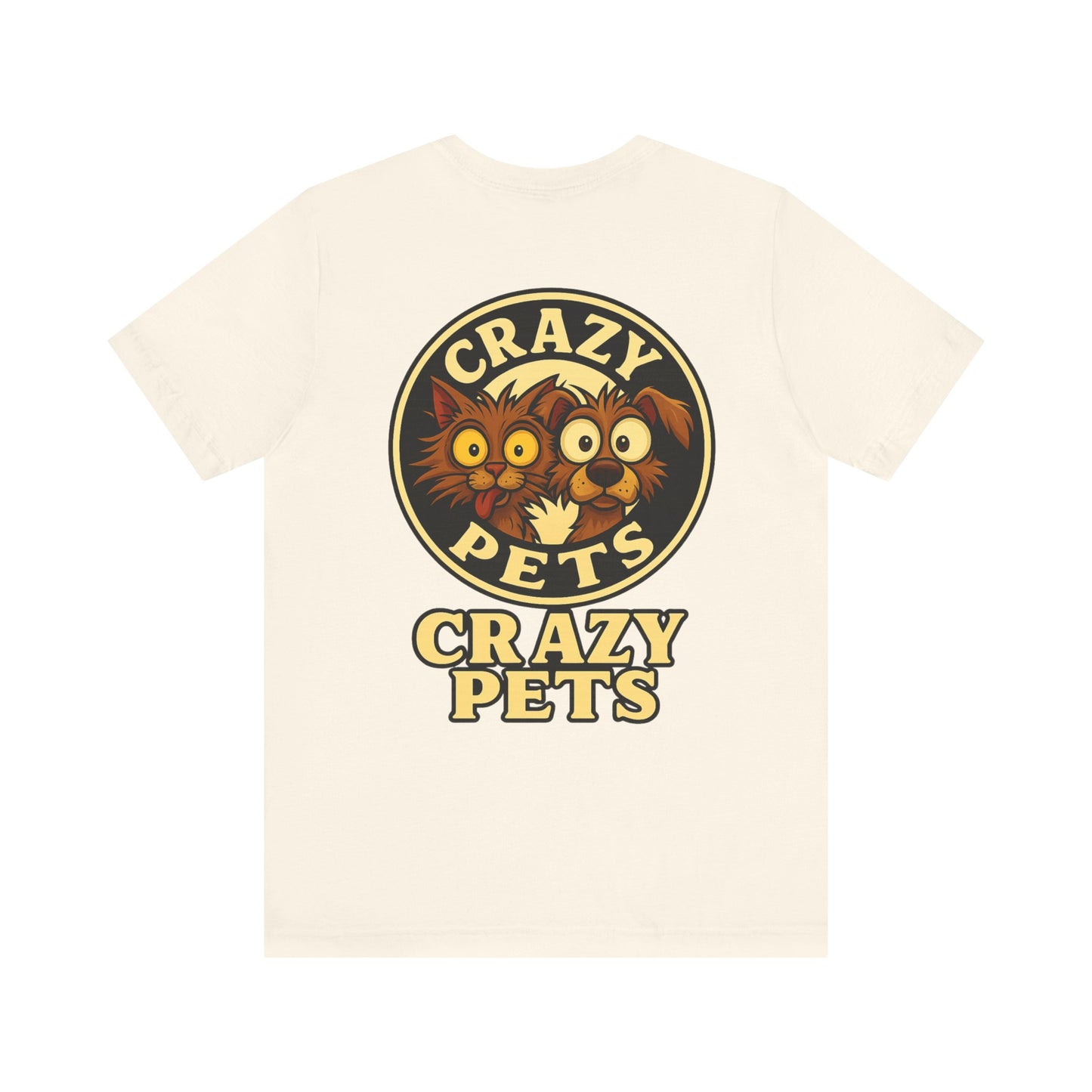 Crazy Pets Tee — "Running on Vibes and Poor Decisions" Cute Coffee-Loving Dog Shirt