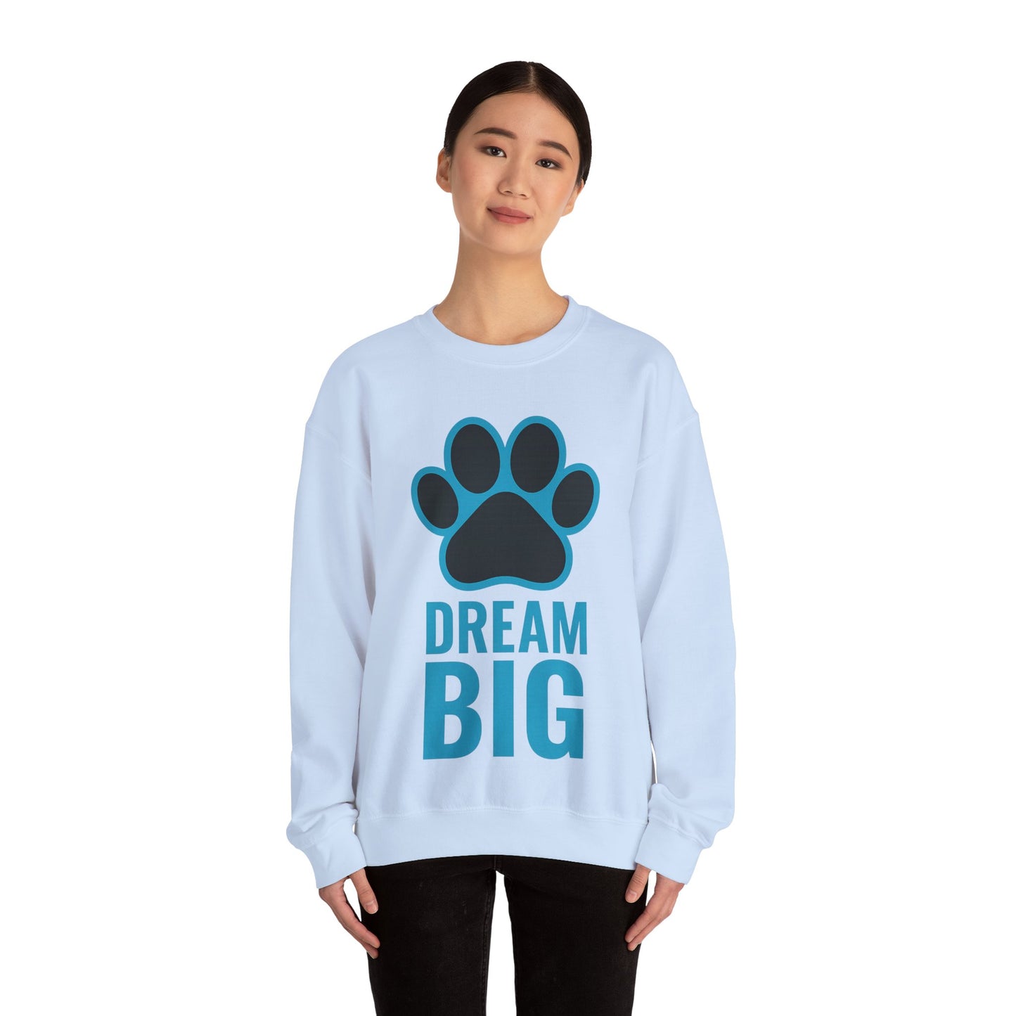 Dream Big Pet-Themed Unisex Crewneck Sweatshirt, Cozy Gift for Animal Lovers, Casual Wear, Dog Mom Gift, Birthday Gift, Comfortable Apparel