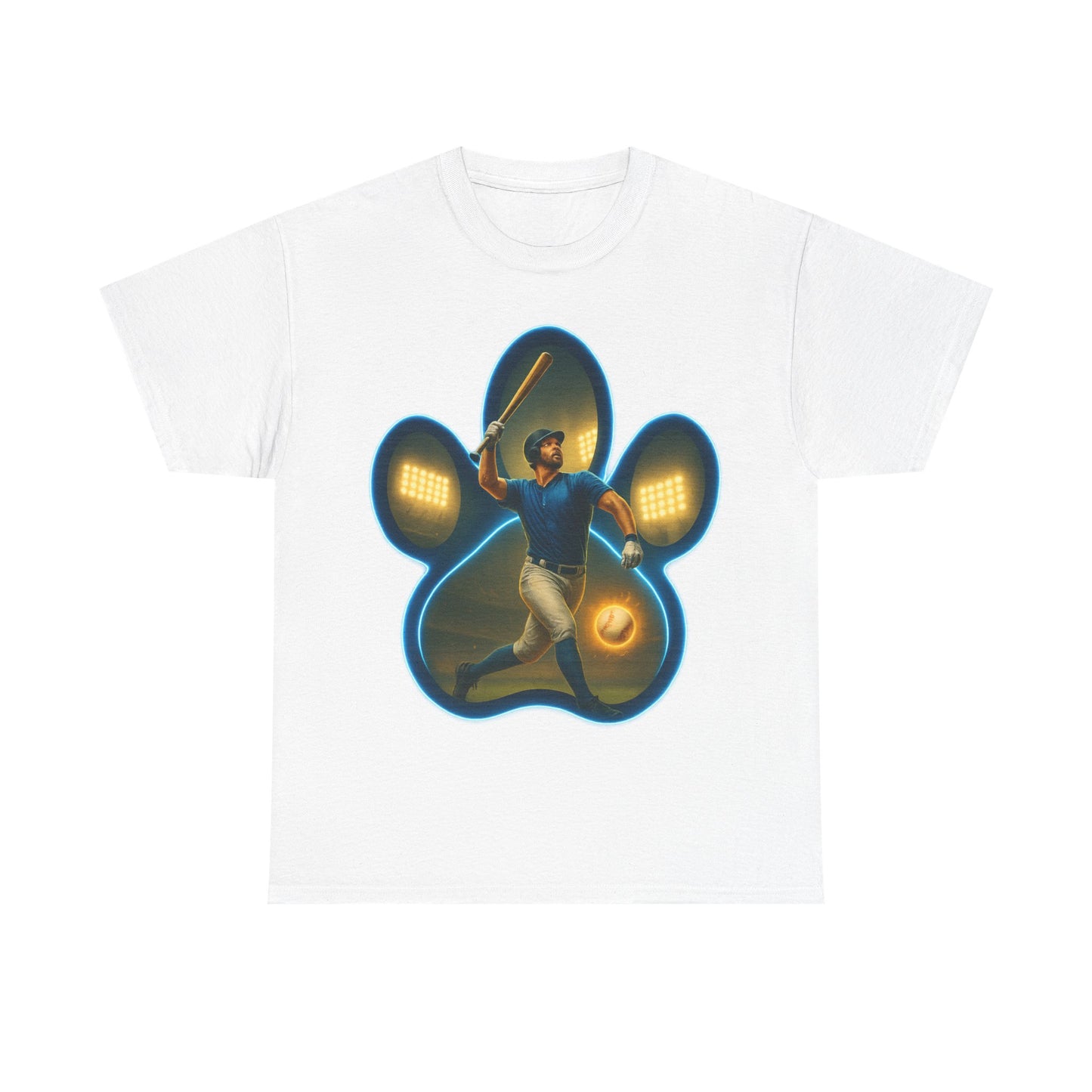 Paw Print Game Day Tee, Unisex Cotton Shirt, Sports Fan Apparel, Pet Lover Gift, Fun Casual Wear