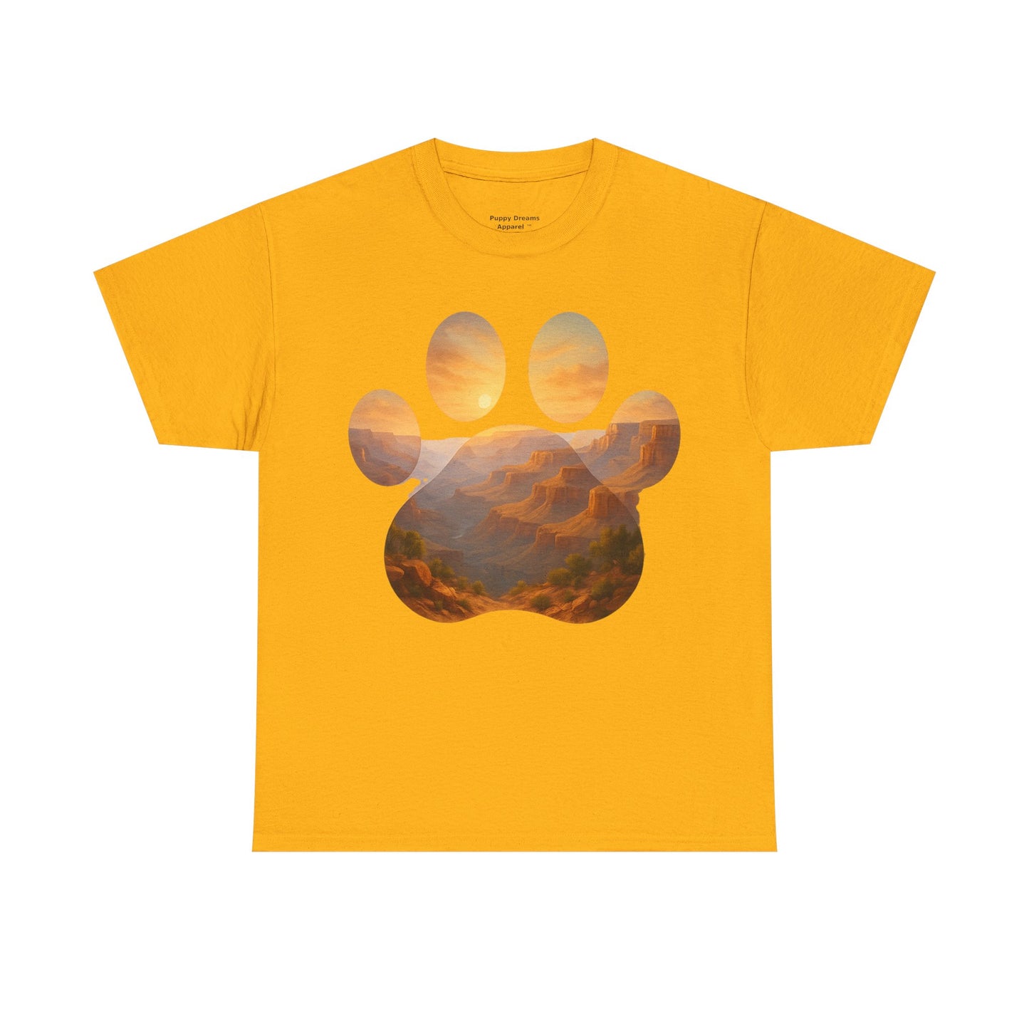 Sunset Paw Print Tee, Unisex T-Shirt for Pet Lovers, Cute Animal Graphic Shirt, Comfortable Everyday Wear, Gift for Dog Owners