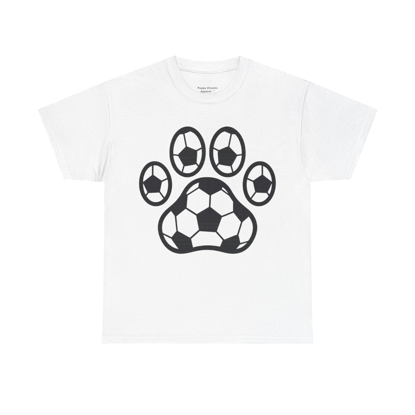 Soccer Paw Print T-Shirt - Pet Lover Gift, Unisex Tee, Football Shirt, Animal Lover Apparel, Sports Fan Gift