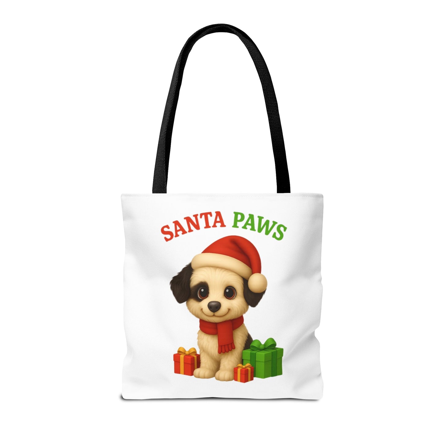Christmas Dog Tote Bag, Pet Lover Gift, Santa Paws Eco-friendly Bag, Holiday Shopping Tote, Cute Puppy Design, Dog Owner Accessory