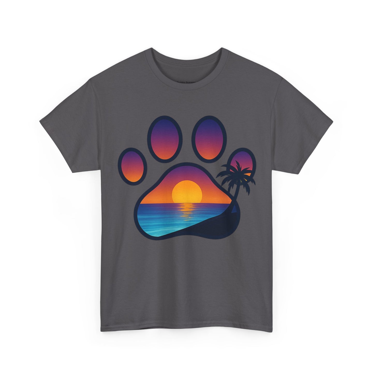 Sunset Beach Paw Print Tee | Pet Lovers Shirt, Gift for Dog Owners, Casual Wear, Summer Vibes, Animal Lover Apparel