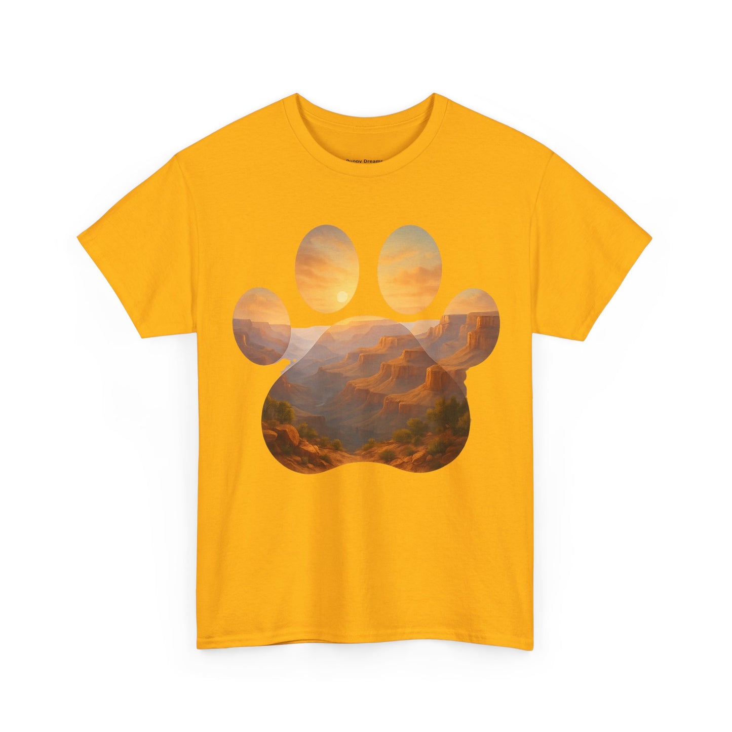 Sunset Paw Print Tee, Unisex T-Shirt for Pet Lovers, Cute Animal Graphic Shirt, Comfortable Everyday Wear, Gift for Dog Owners