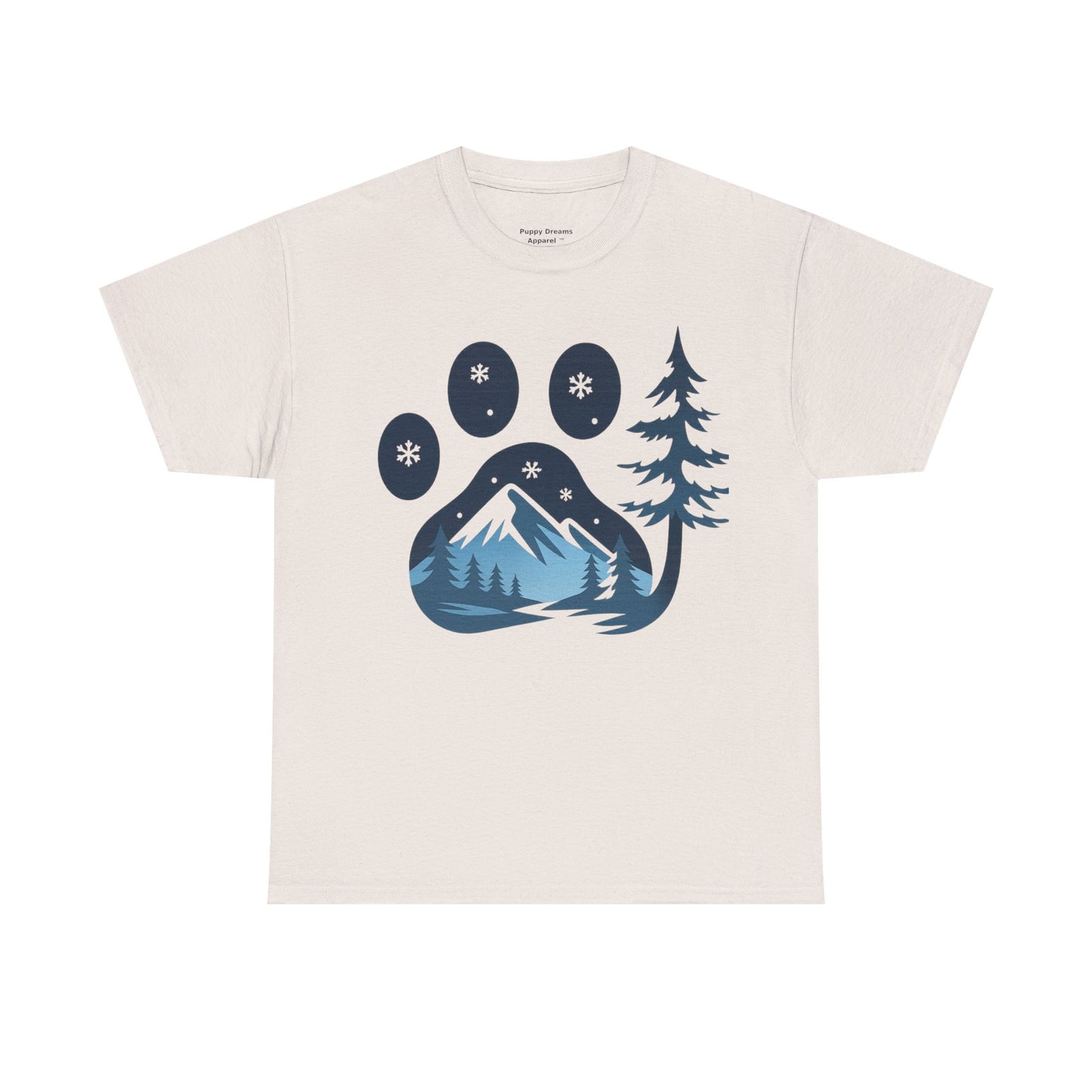 Mountain Paw Print Tee, Nature Lover Gift, Hiking T-Shirt, Animal Print Shirt, Unisex Graphic Tee, Outdoor Adventure Wear