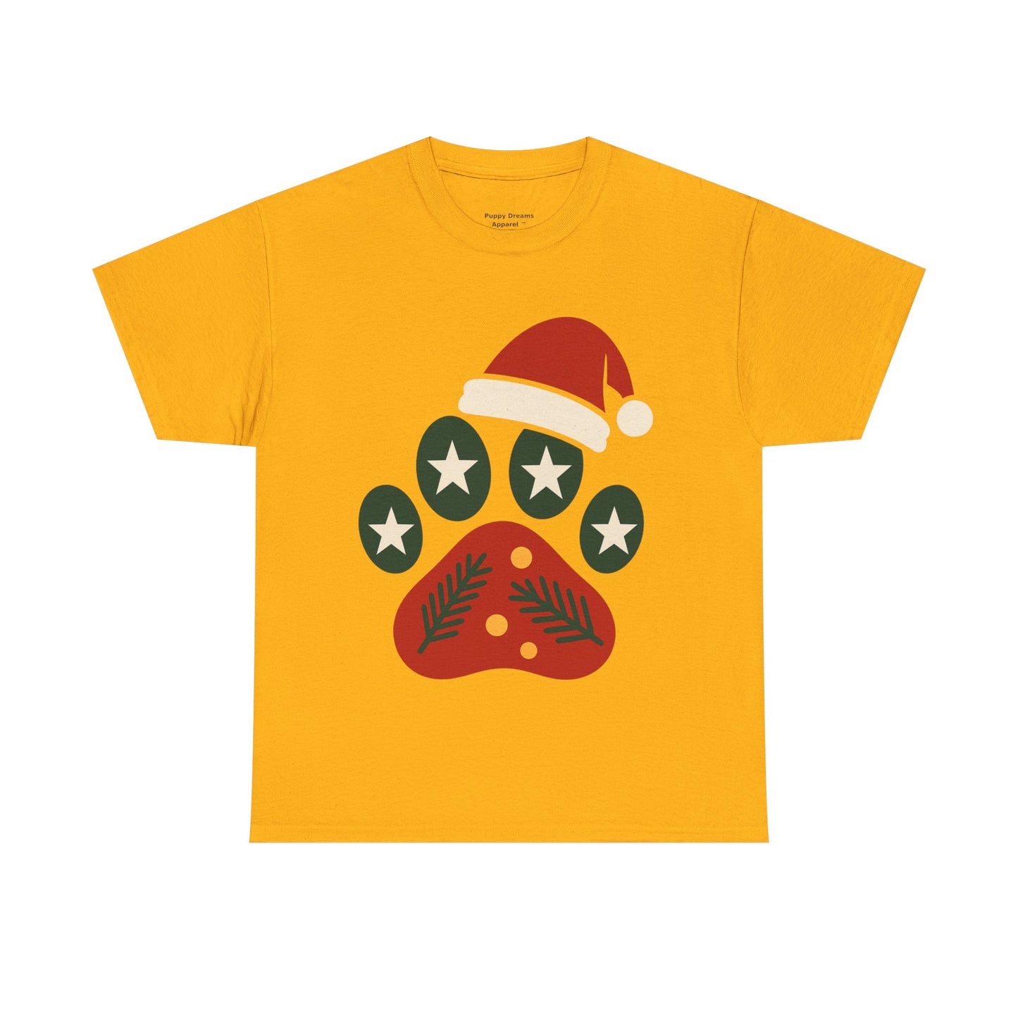 Festive Paw Print Tee, Holiday T-Shirt, Dog Lover Gift, Christmas Apparel, Unisex Cotton Shirt