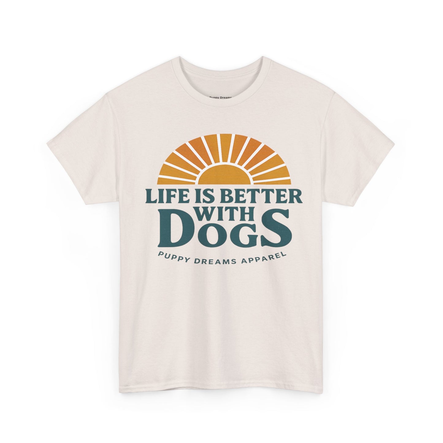 Life is Better with Dogs Unisex Heavy Cotton Tee, Dog Lover Gift, Pet Owner Apparel, Fun Casual Wear, Perfect for Dog Lovers