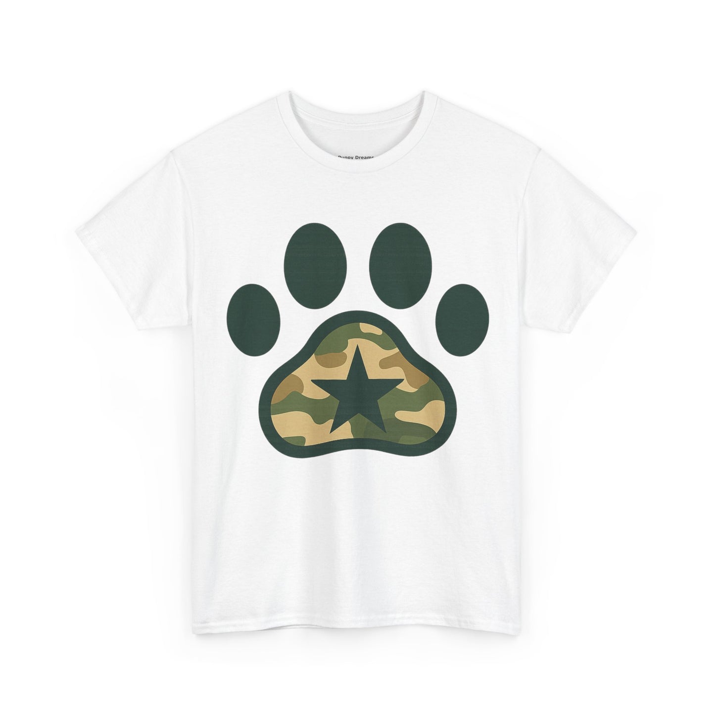 Camo Paw Print Tee, Animal Lover Shirt, Unisex Cotton T-Shirt, Pet Owner Gift, Casual Wear, Nature-Themed Apparel
