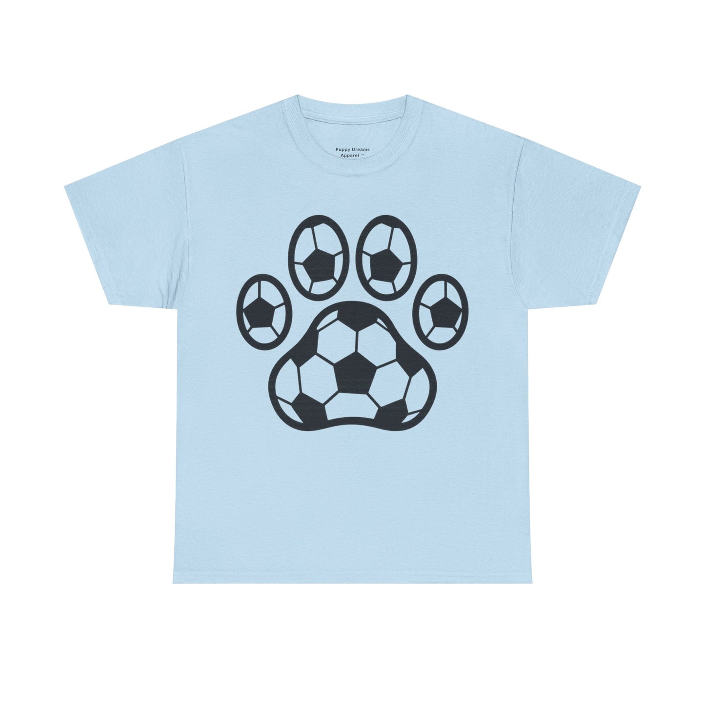 Soccer Paw Print T-Shirt - Pet Lover Gift, Unisex Tee, Football Shirt, Animal Lover Apparel, Sports Fan Gift