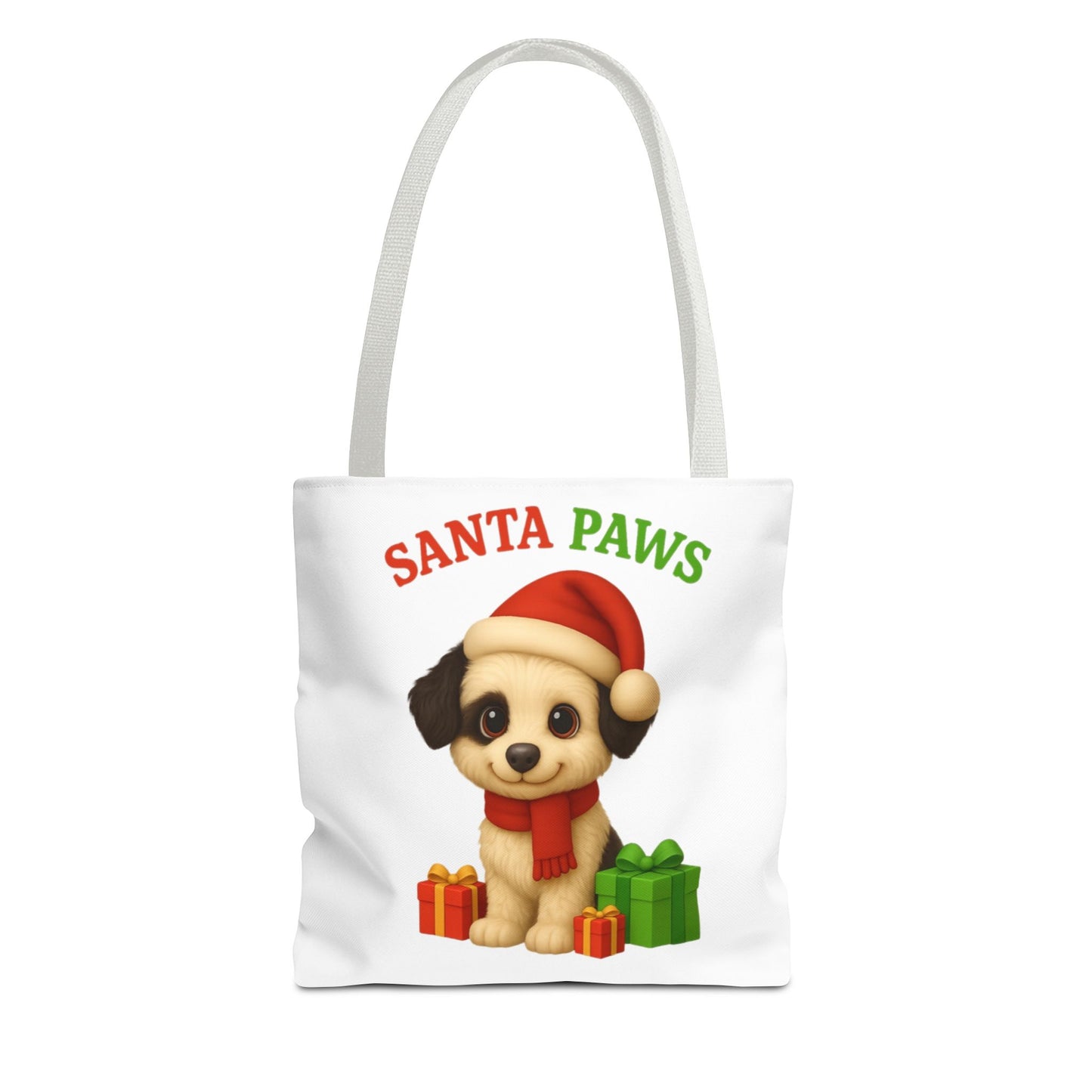 Christmas Dog Tote Bag, Pet Lover Gift, Santa Paws Eco-friendly Bag, Holiday Shopping Tote, Cute Puppy Design, Dog Owner Accessory
