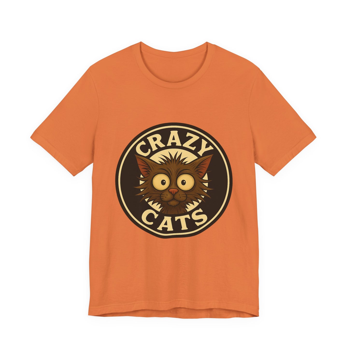 Crazy Cats T‑Shirt — Retro Cute Cat Badge Tee