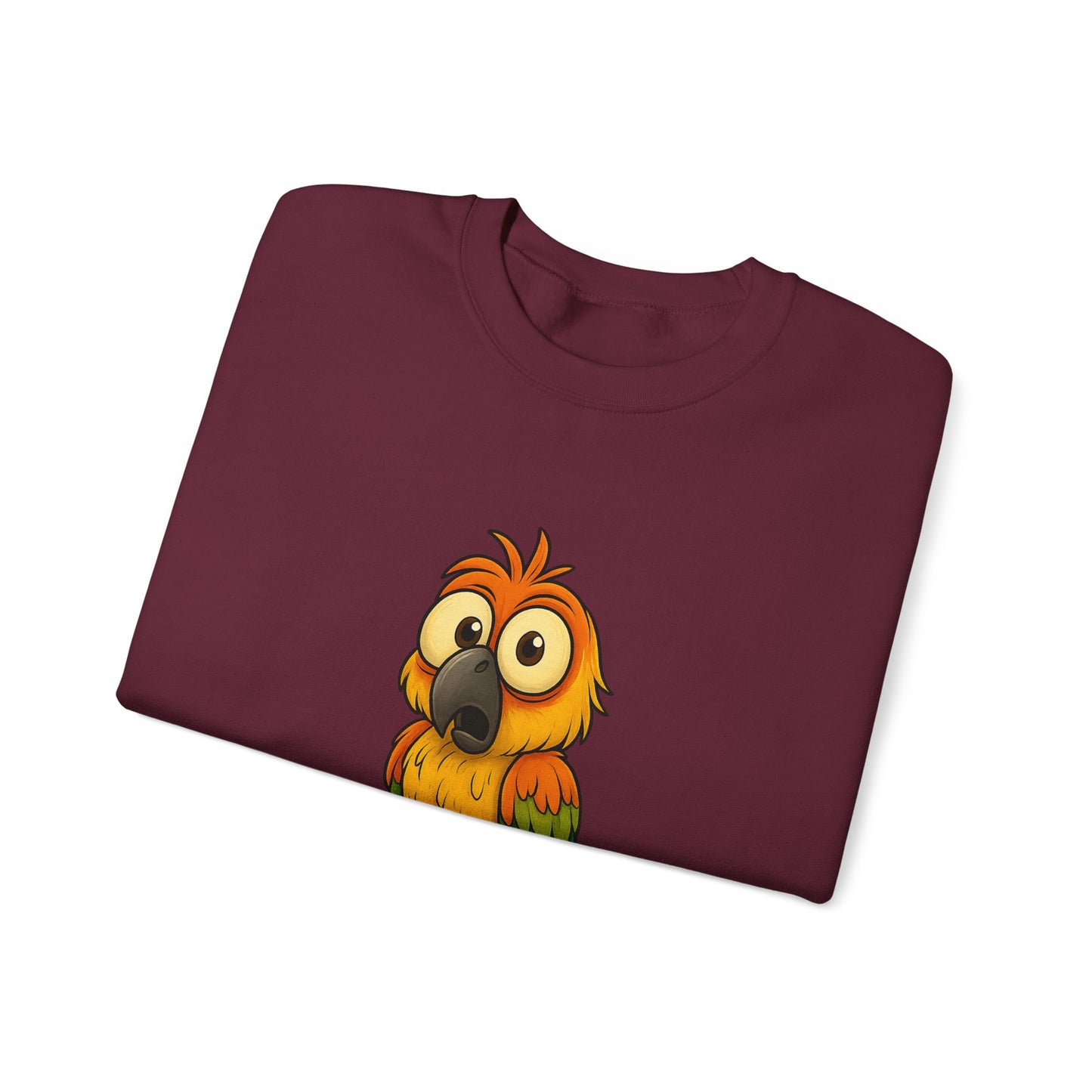 Parrot Crewneck Sweatshirt – “Let Me Guess… The Voices Told You To Do It” Graphic