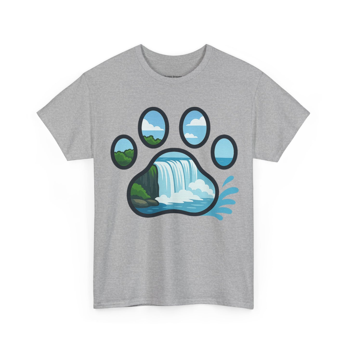 Nature-Inspired Paw Print Tee, Unisex Heavy Cotton Tee, Cute Animal Shirt, Outdoor Lover Gift, Eco-Friendly Apparel, Casual Wear