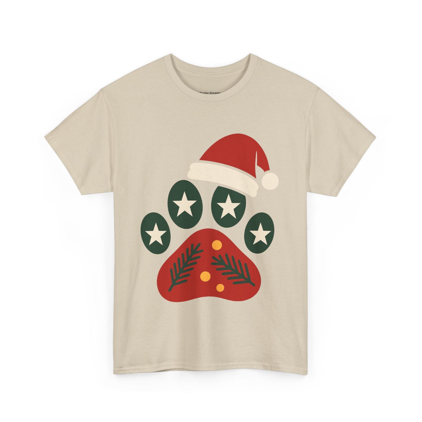 Festive Paw Print Tee, Holiday T-Shirt, Dog Lover Gift, Christmas Apparel, Unisex Cotton Shirt