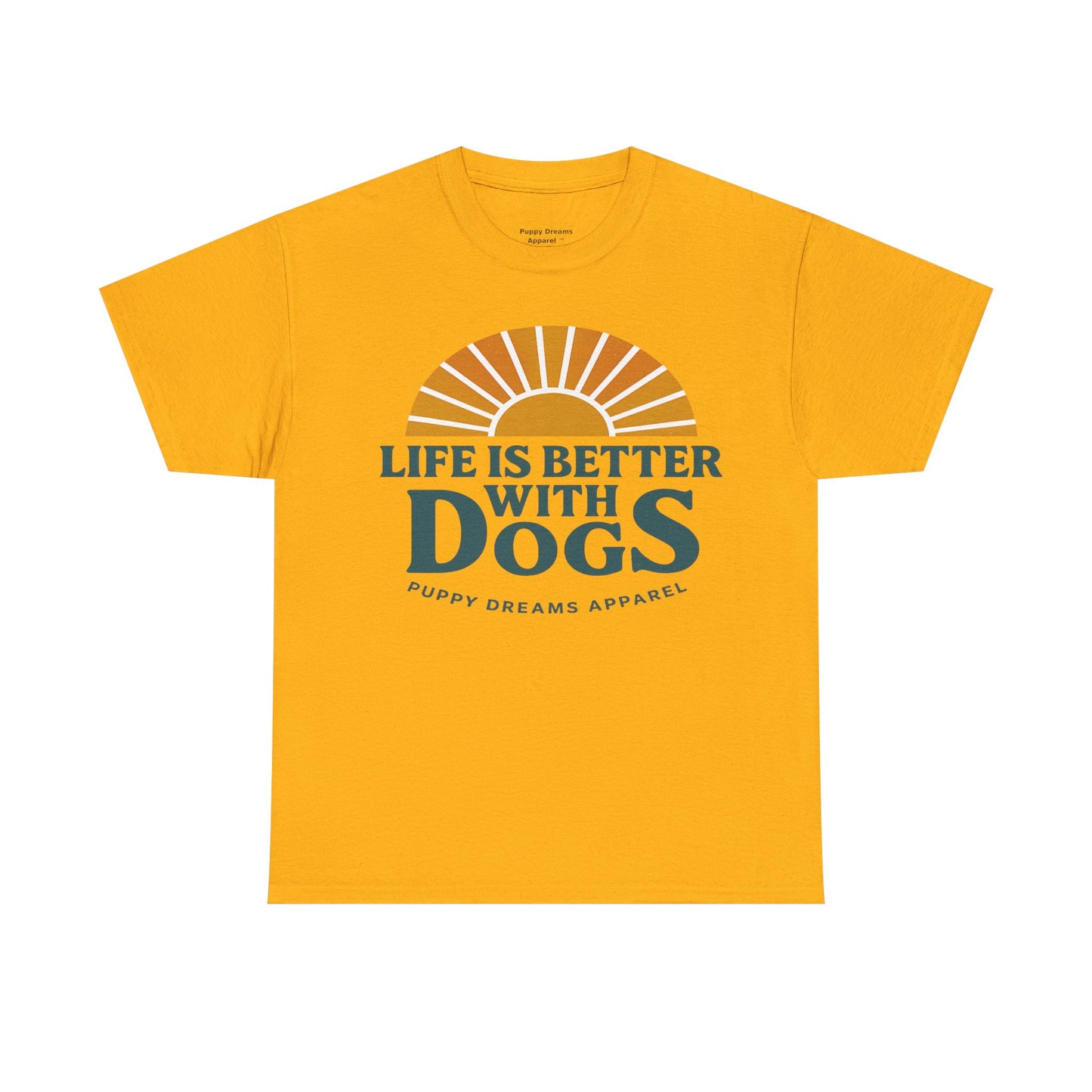 Life is Better with Dogs Unisex Heavy Cotton Tee, Dog Lover Gift, Pet Owner Apparel, Fun Casual Wear, Perfect for Dog Lovers