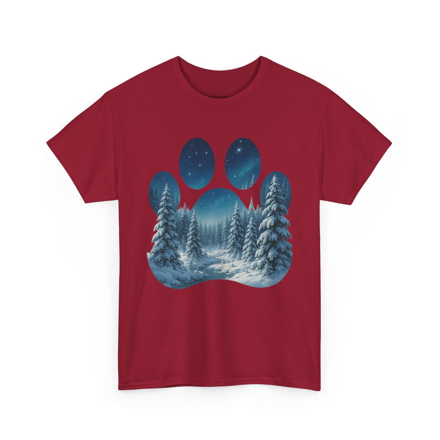 Nighttime Forest Scene Unisex Heavy Cotton Tee, Vintage Aesthetic T-Shirt, Nature Lover Gift, Outdoor Adventure Shirt, Cozy Casual Tee