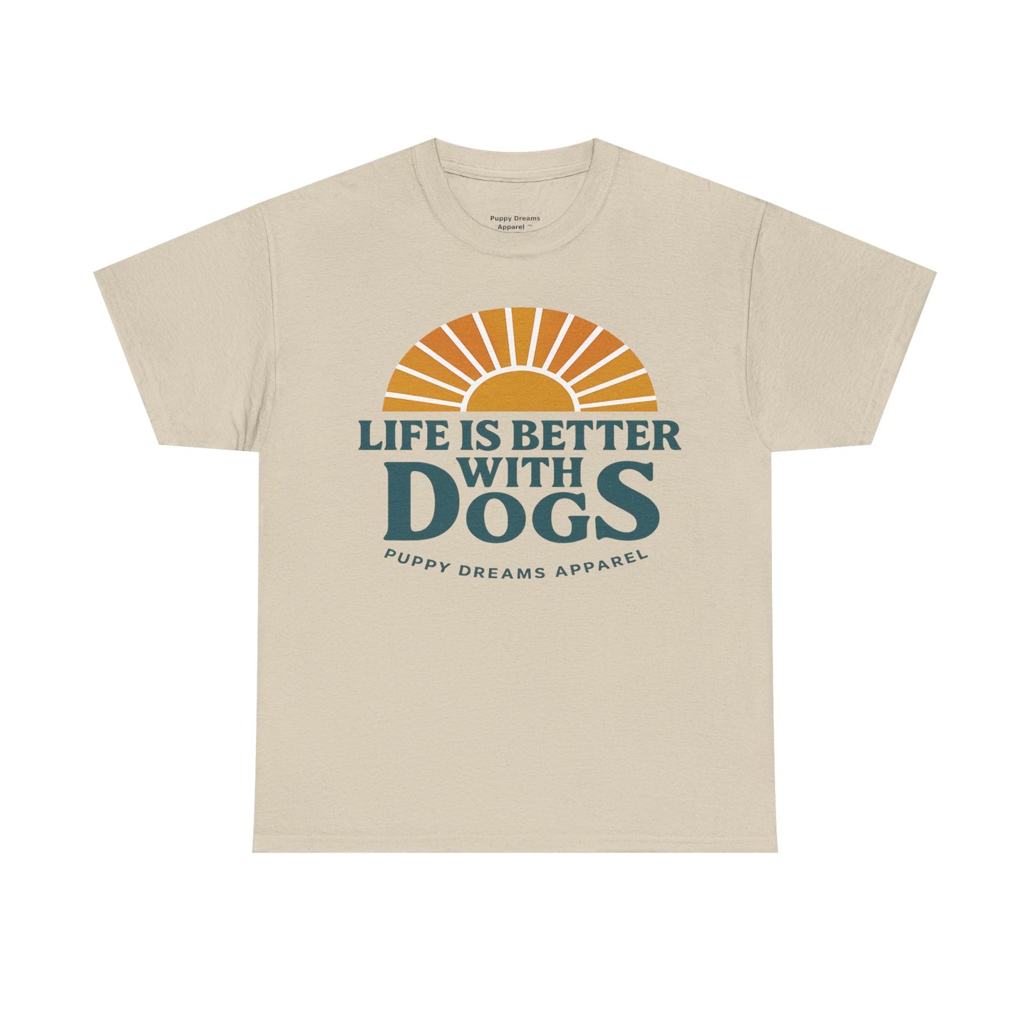 Life is Better with Dogs Unisex Heavy Cotton Tee, Dog Lover Gift, Pet Owner Apparel, Fun Casual Wear, Perfect for Dog Lovers