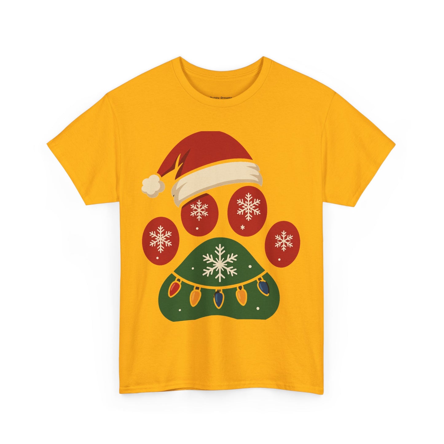 Festive Dog Paw Print Tee, Holiday T-Shirt for Pet Lovers, Christmas Casual Wear, Cute Pet Apparel, Winter Gift Idea