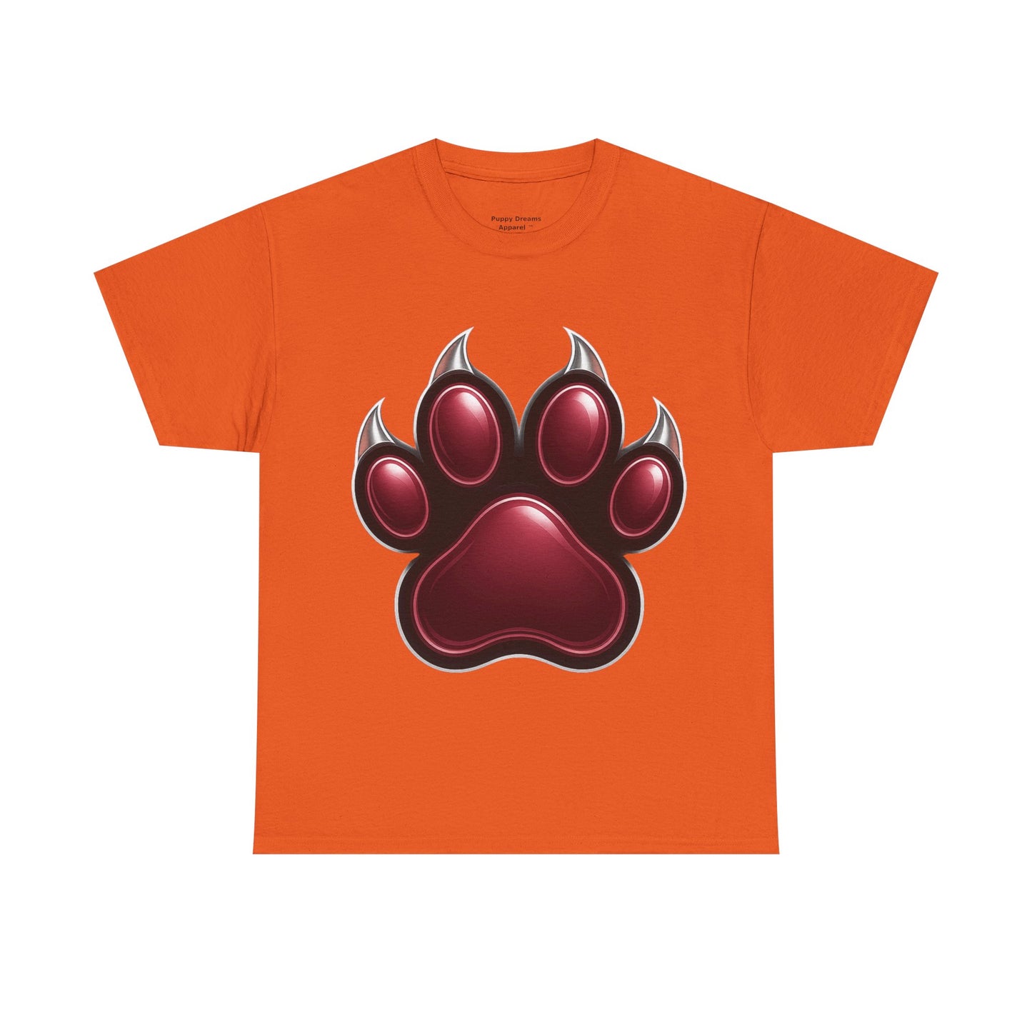 Stylish Unisex Heavy Cotton Tee with Bold Red Paw Print, Pet Lover Gift, Animal Rescue Fundraiser, Casual Wear, Everyday Essentials