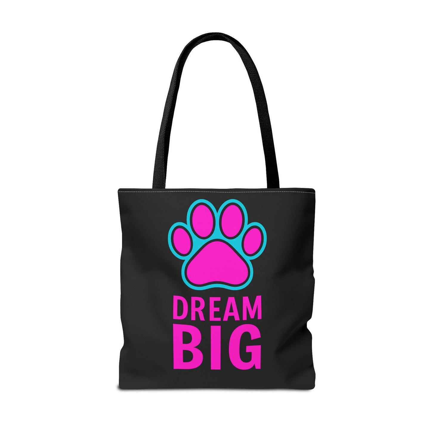 Dream Big Paw Print Tote Bag, Cute Dog Lover Gift, Pet Mom Accessory, Reusable Shopping Bag, Inspirational Dog Tote