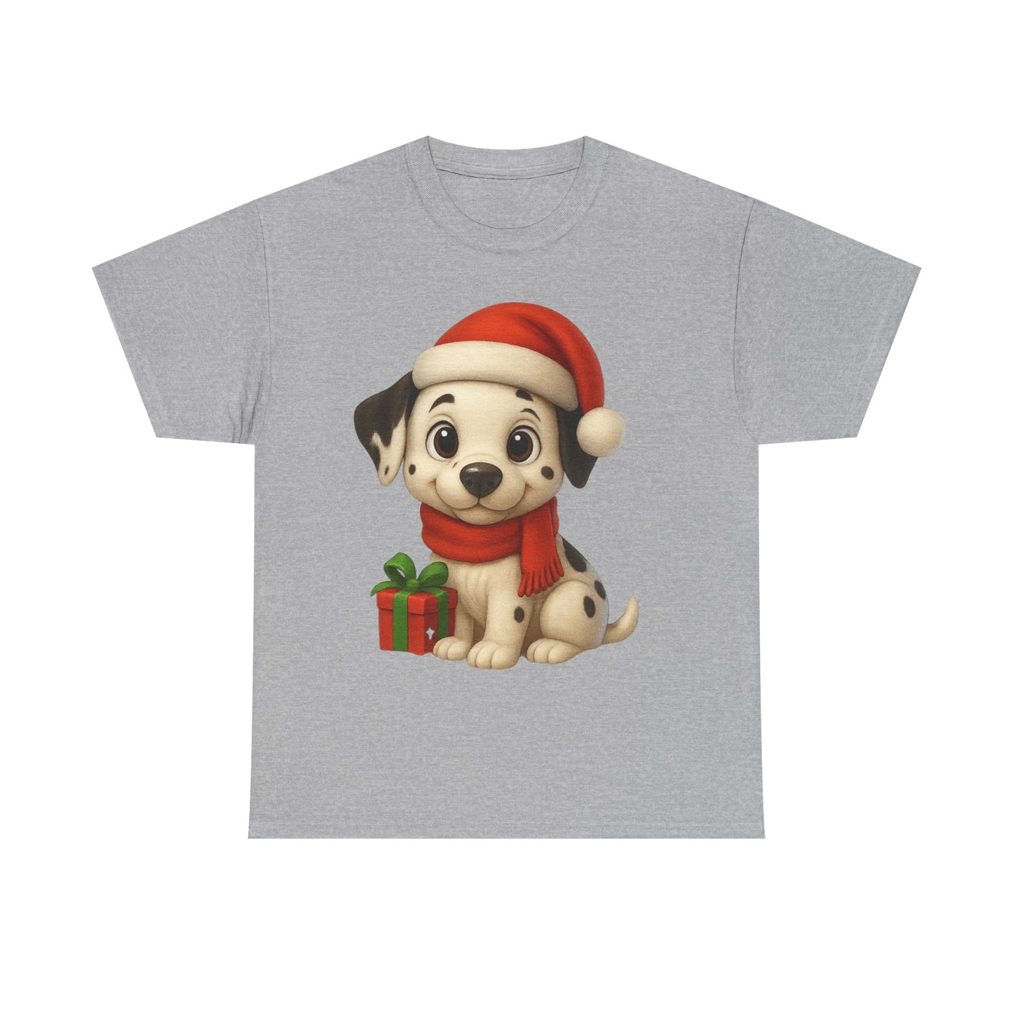 Adorable Christmas Puppy Tee - Unisex Heavy Cotton Tee