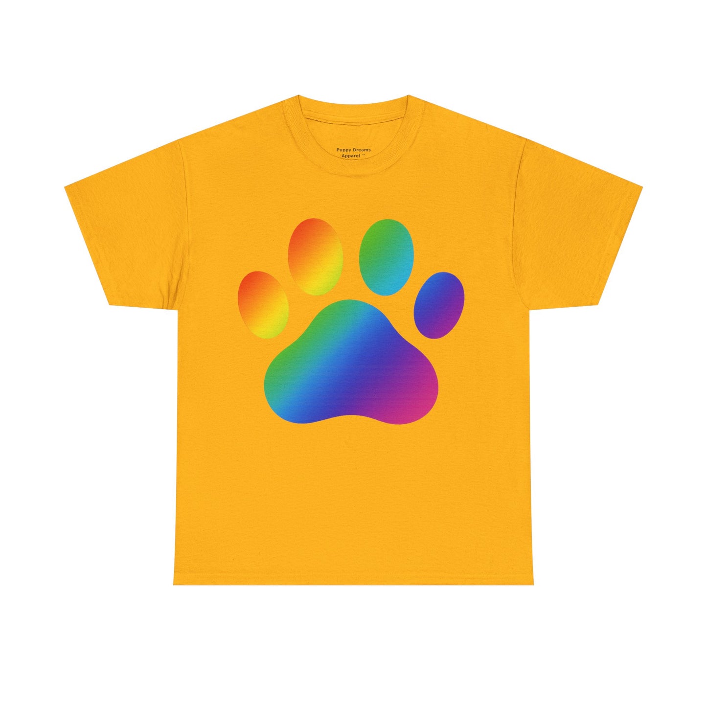 Pride Paw Print Unisex Heavy Cotton Tee | Perfect for Animal Lovers, LGBTQ+ Events, Dog Lovers, Casual Wear, Gift