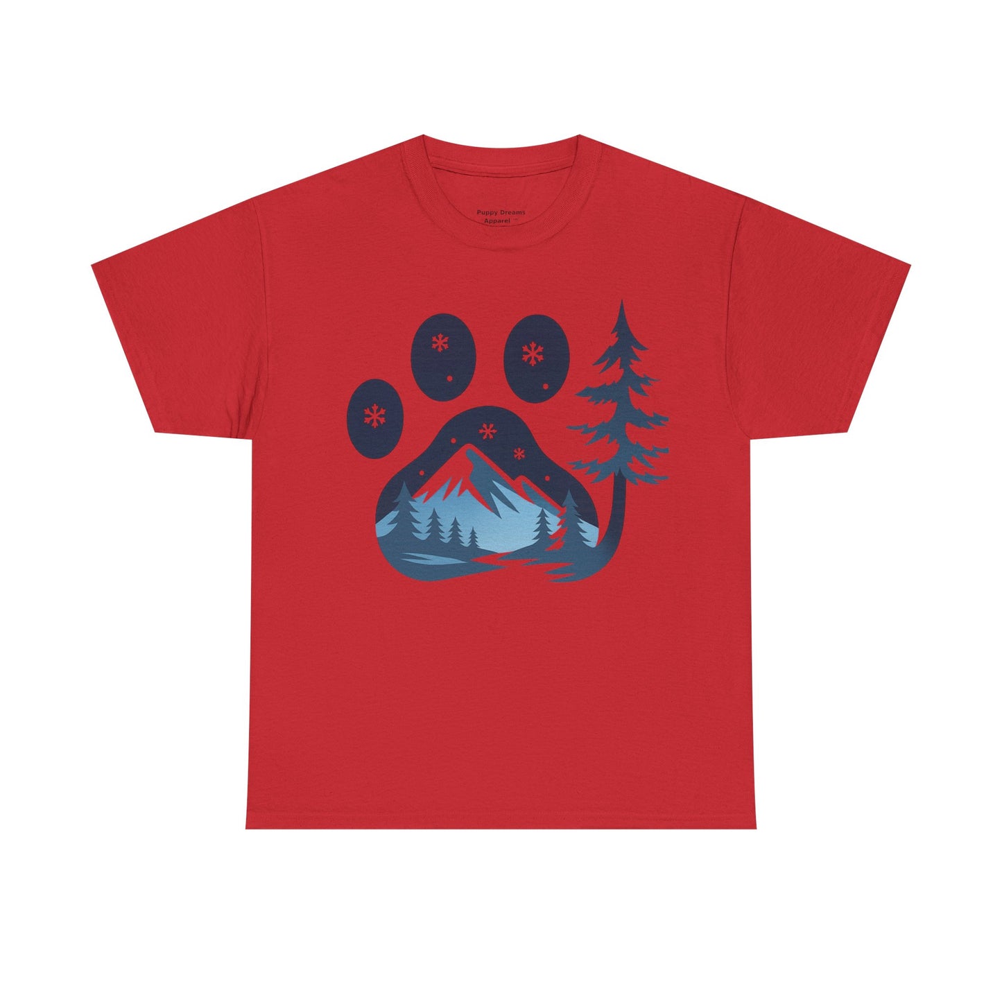 Mountain Paw Print Tee, Nature Lover Gift, Hiking T-Shirt, Animal Print Shirt, Unisex Graphic Tee, Outdoor Adventure Wear