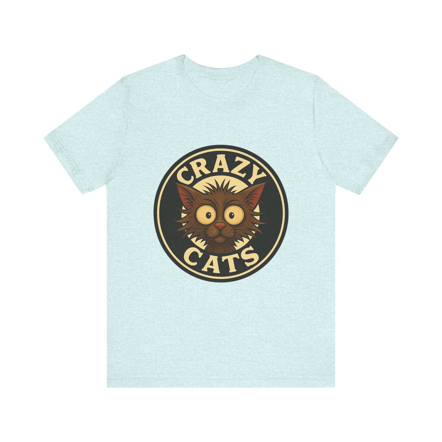 Crazy Cats T‑Shirt — Retro Cute Cat Badge Tee
