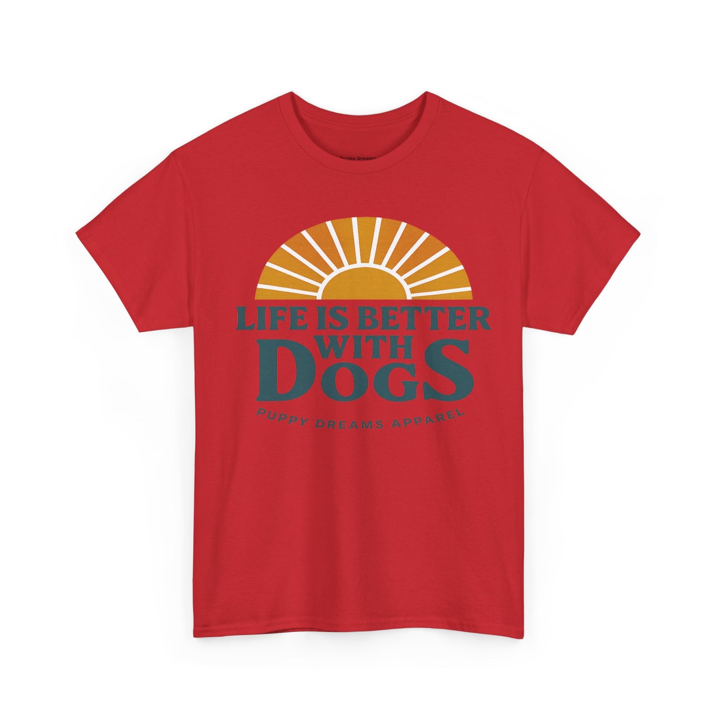 Life is Better with Dogs Unisex Heavy Cotton Tee, Dog Lover Gift, Pet Owner Apparel, Fun Casual Wear, Perfect for Dog Lovers