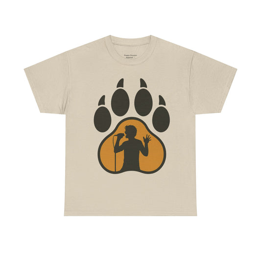 Rockin' Paw Print Tee - Unisex Cotton Shirt for Animal Lovers, Music Fans, Gifts, Concerts, Hipster Style