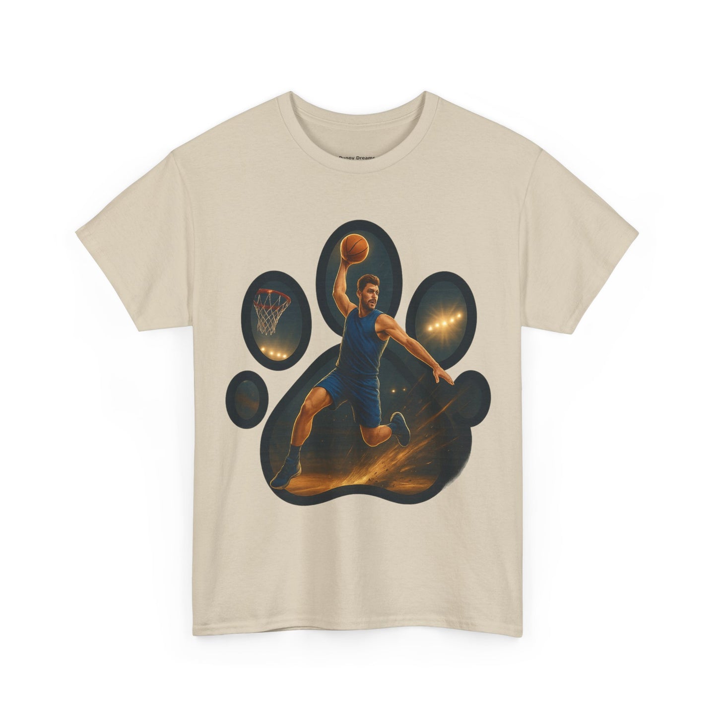 Paw Print Sports Tee | Unisex Heavy Cotton T-Shirt, Animal Lover Gift, Athletes Apparel, Cool Gym Wear, Unique Pet Lover Gift