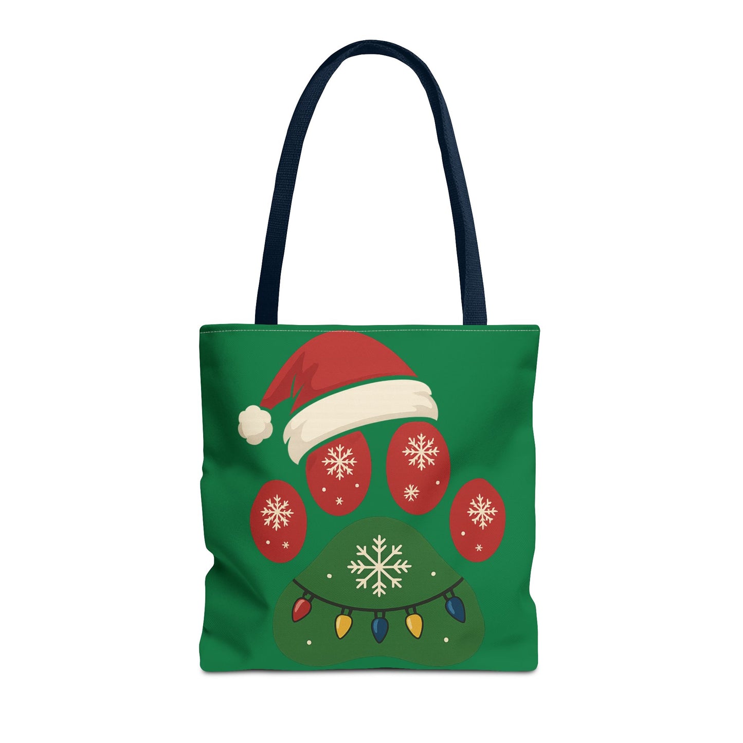 Festive Animal Paw Print Tote Bag, Holiday Shopper Tote, Christmas Gift Bag, Eco-Friendly Holiday Tote, Pet Lover's Tote
