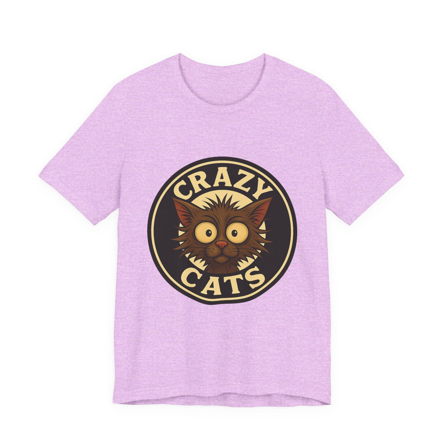 Crazy Cats T‑Shirt — Retro Cute Cat Badge Tee