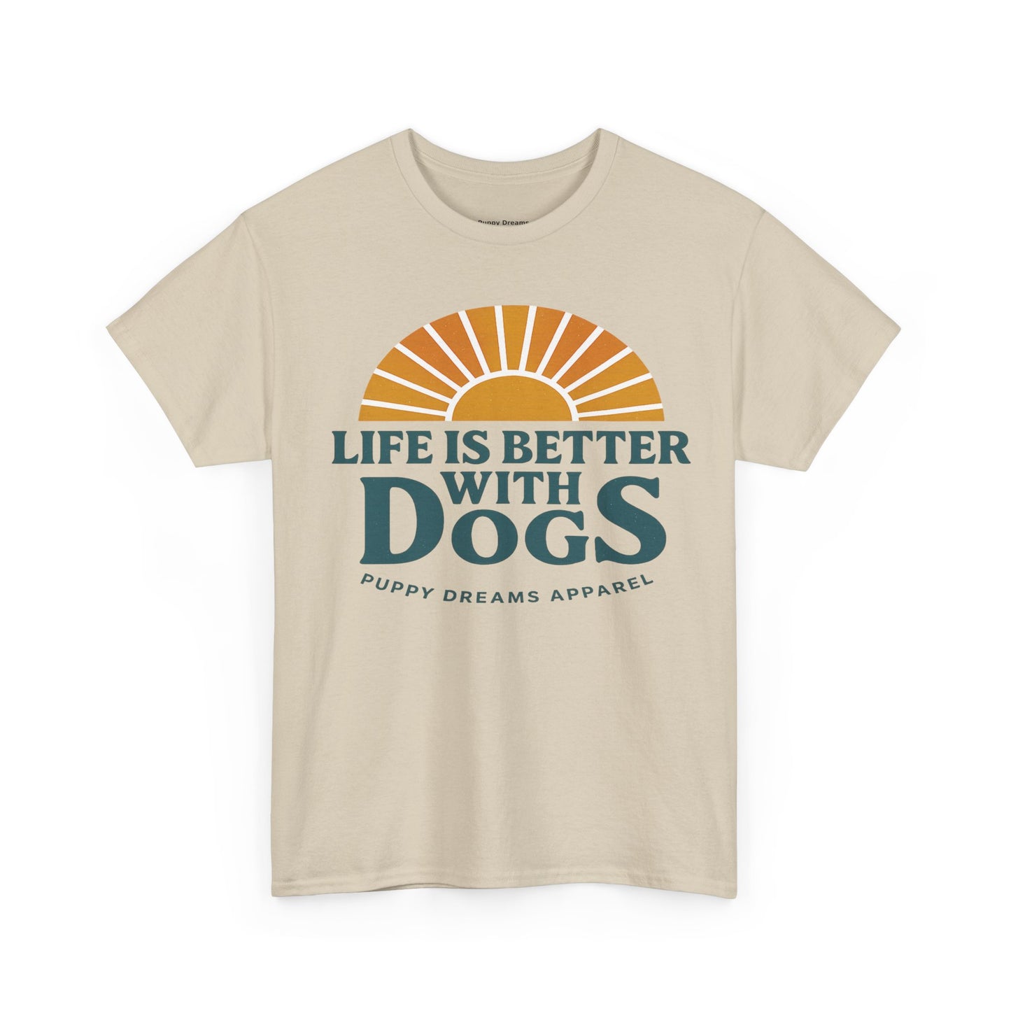 Life is Better with Dogs Unisex Heavy Cotton Tee, Dog Lover Gift, Pet Owner Apparel, Fun Casual Wear, Perfect for Dog Lovers